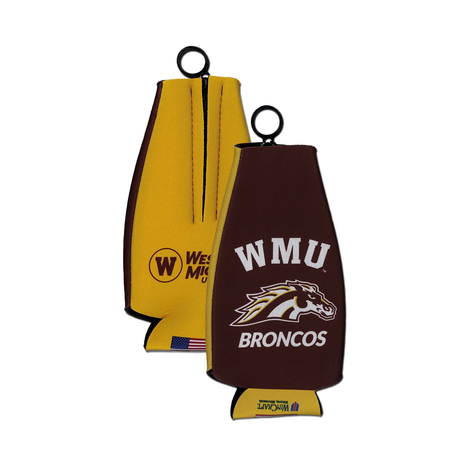 Western Michigan Bottle Hugger - Insulated Neoprene Beverage Sleeve for Beer, Wine & Soda Cans - Perfect for Tailgating, Camping & Outdoor Adventures
