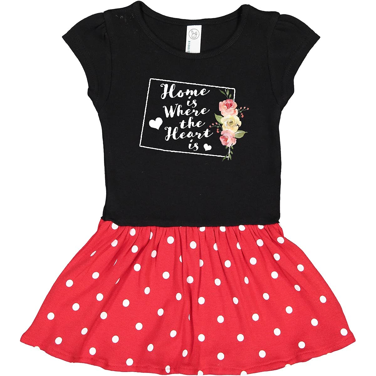 Inktastic Wyoming Home is Where The Heart is Watercolor Print Toddler Dress - Cute Casual Outfit for Girls, Playdates & Family Photos