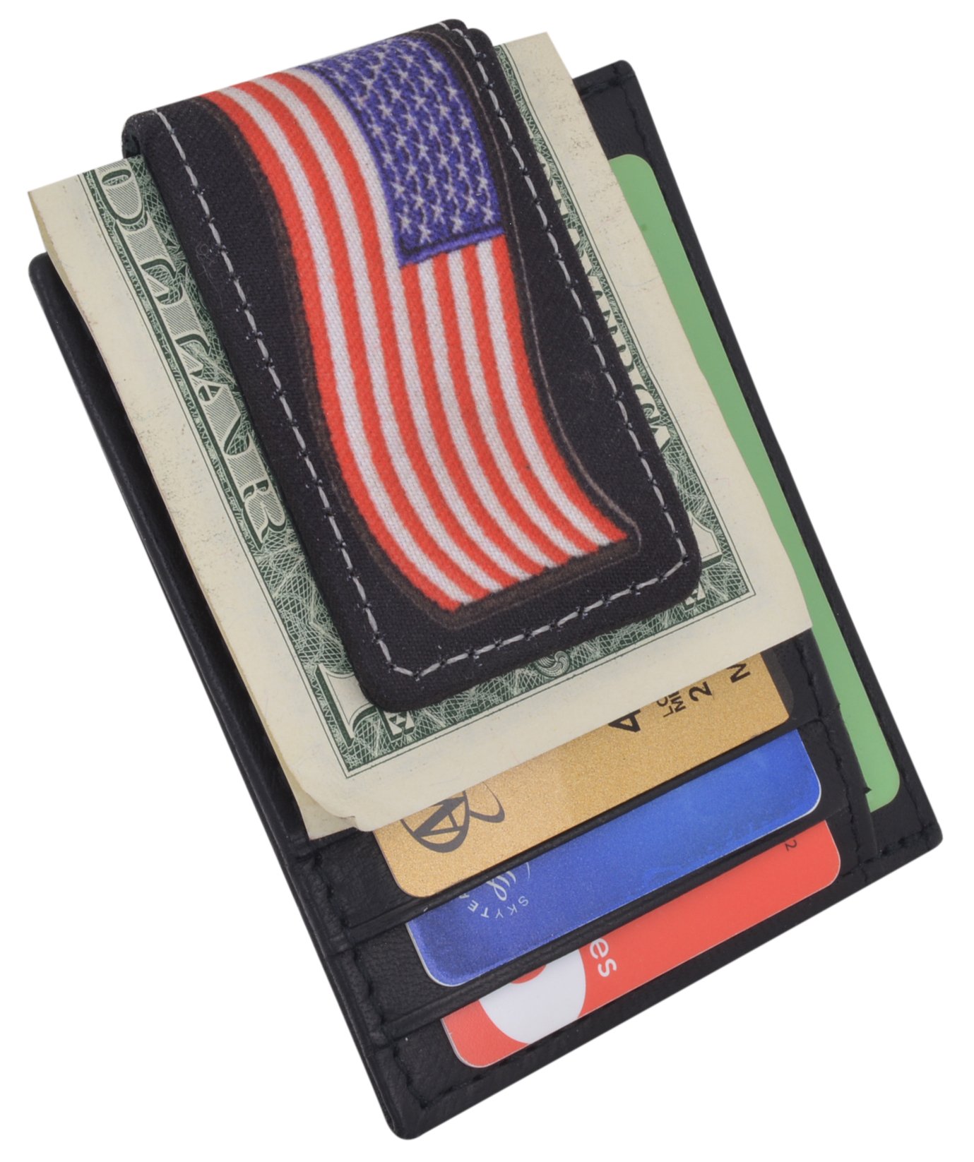 Genuine Leather Front Pocket Magnetic Money Clip - Slim Minimalist RFID Blocking Wallet for Men - Perfect for Travel, Business & Everyday Use