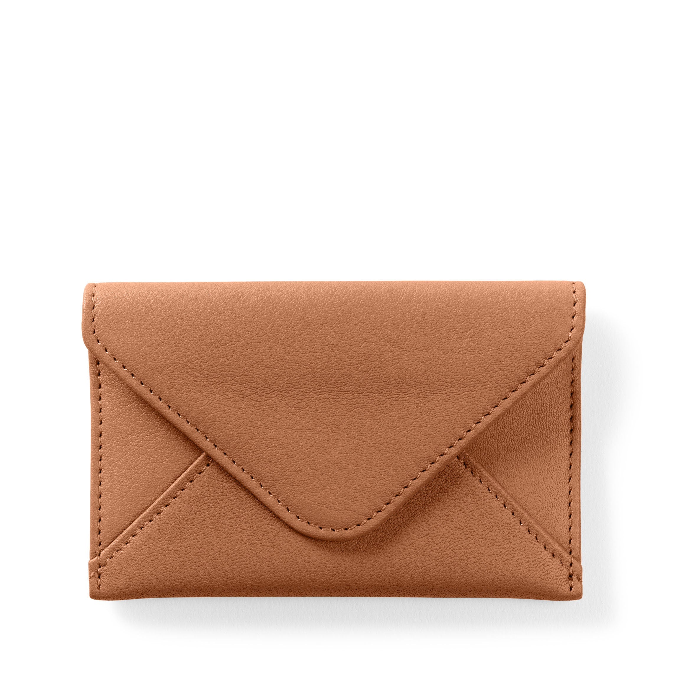 Premium Leather Envelope Card Holder Wallet for Men & Women - Slim RFID Blocking Credit Card Case - Cognac Brown - Perfect for Travel, Business & Everyday Use