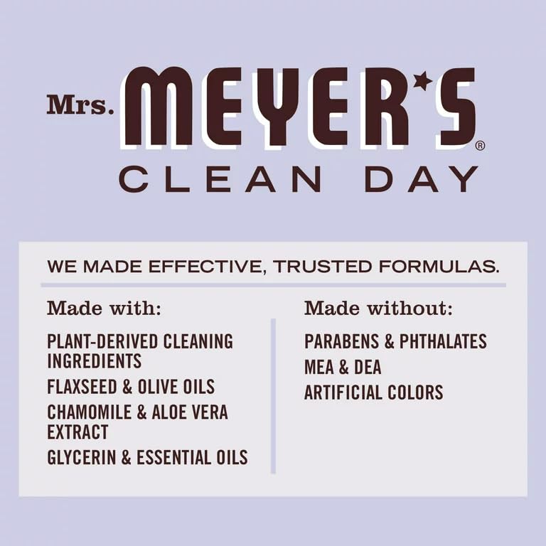 Mrs. Meyer's Clean Day Lavender Scented Body Wash - 16 Fl Oz (Pack of 2) | Moisturizing & Soap-Free Shower Gel for Relaxing Bath Time & Daily Skincare Routine