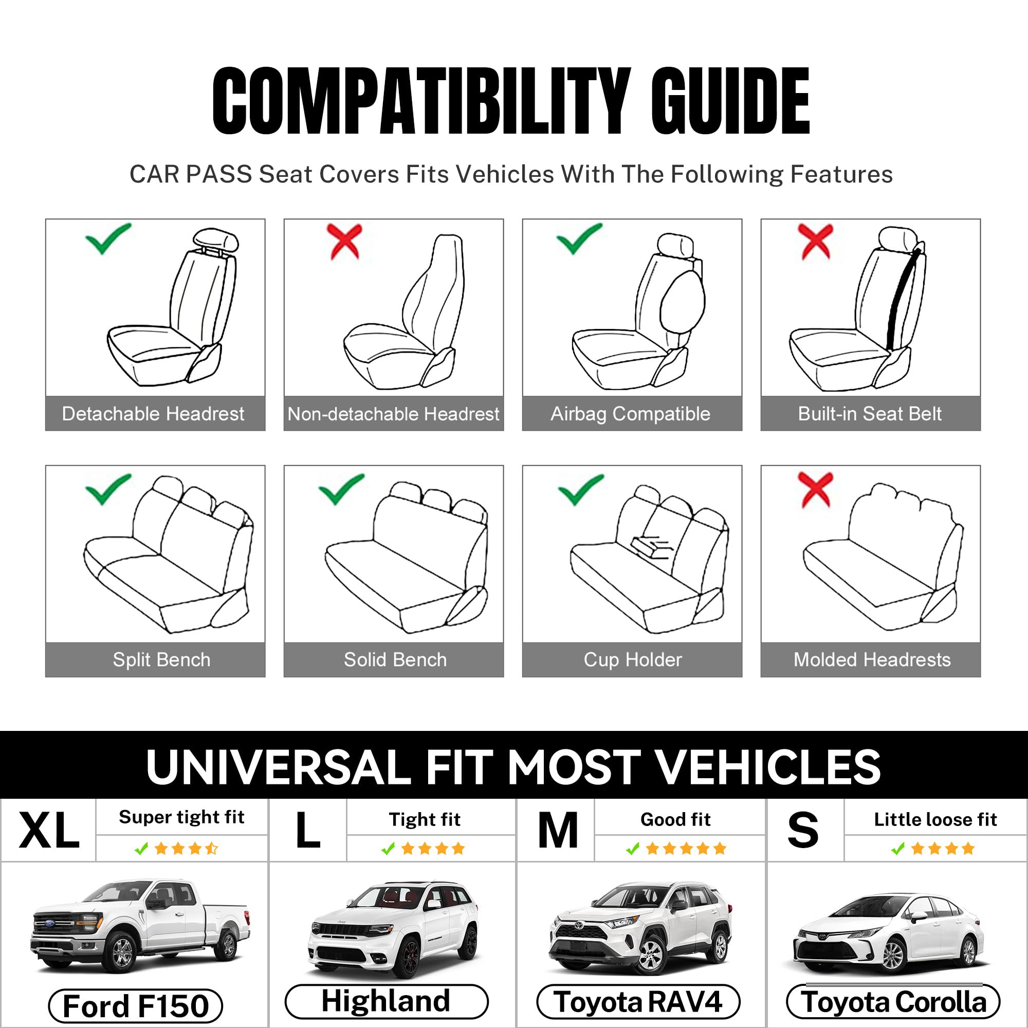 Premium Leather Car Seat Covers Full Set - Airbag Safe & Breathable Air Mesh Design - Universal Fit for Cars, Trucks, SUVs & Sedans (Black/Blue) | Ultimate Interior Protection & Comfort for Daily Commutes & Road Trips