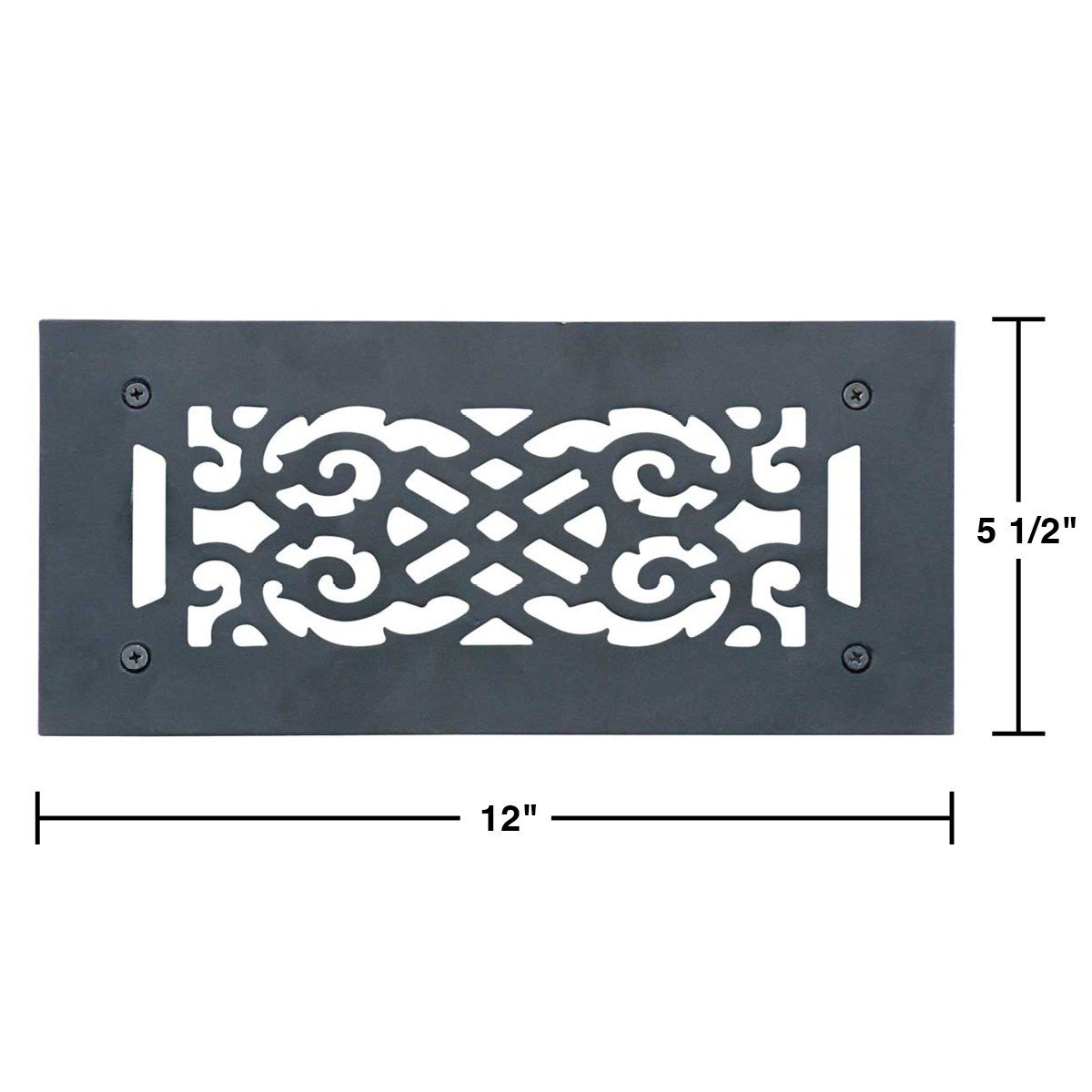 4 Pack Black Heat Air Grille Registers - Wall Mount Air Vent Covers for Home Renovation & HVAC Systems - Durable Metal Vents for Living Room, Bedroom & Office