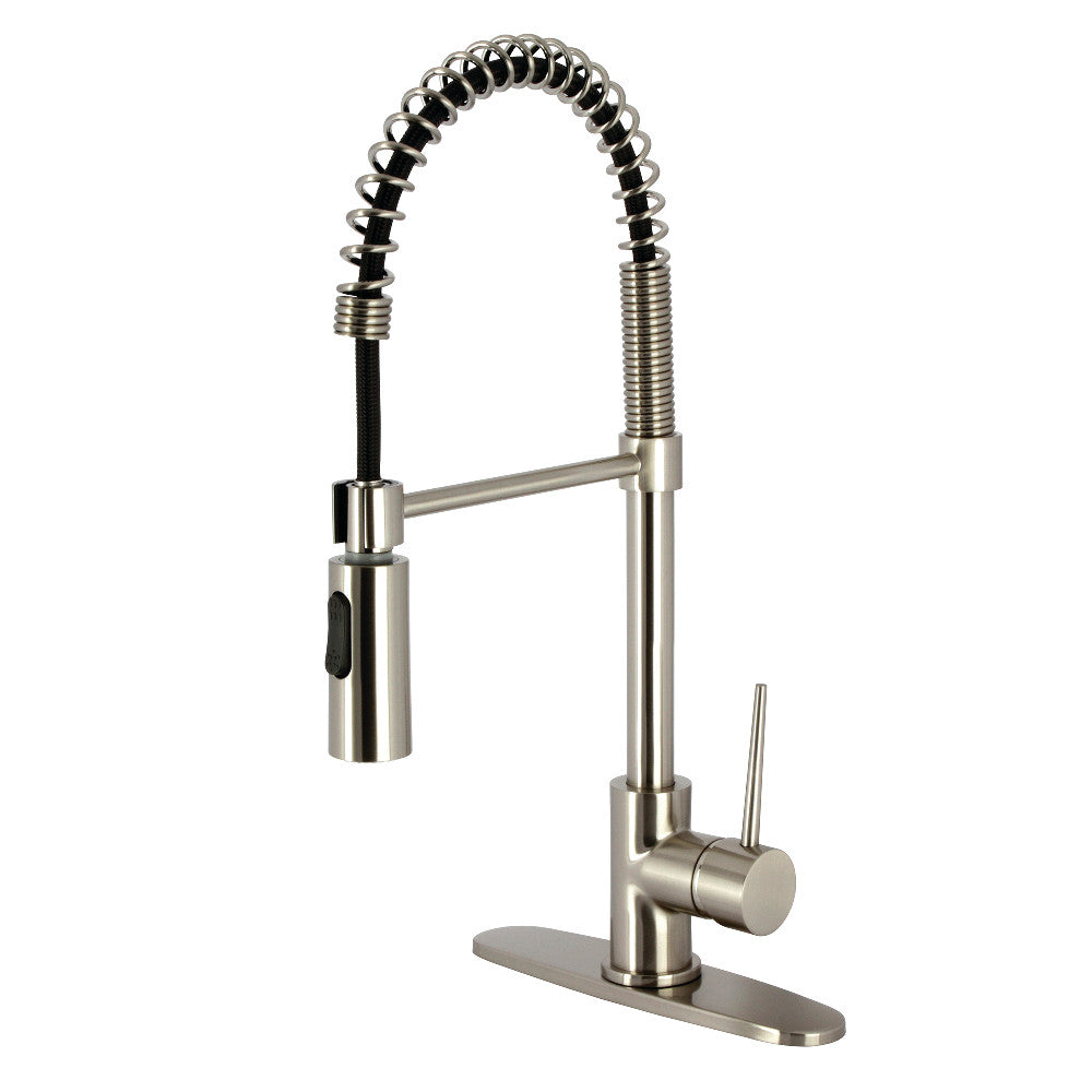 Gourmetier LS8777NYL Single Handle Kitchen Faucet with Pull Down Sprayer - Modern Pre-Rinse Sink Faucet for New York Style Kitchens | Perfect for Washing Dishes, Filling Pots & Cleaning Countertops