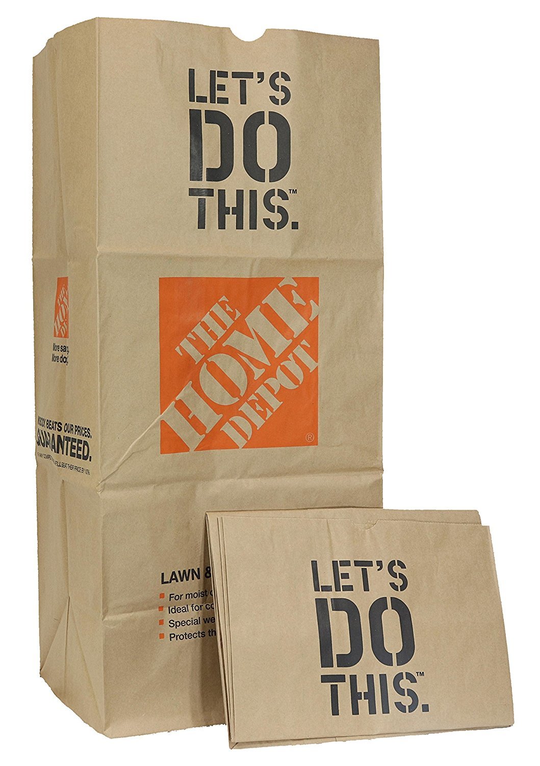 Heavy Duty 30 Gallon Brown Paper Lawn & Leaf Bags - Pack of 5 | Biodegradable Yard Waste Bags for Gardening, Landscaping & Home Cleanup | The Home Depot