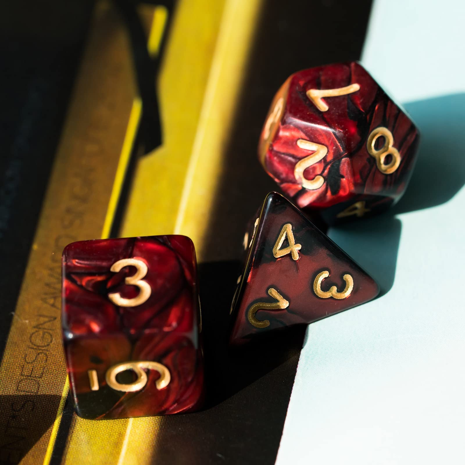 Premium 5 Sets DND Dice Polyhedral Dice Set (35pcs) with Leather Pouch - Vibrant Double-Color RPG Dice for Dungeons & Dragons, Pathfinder, MTG & Tabletop Gaming - Perfect for Campaigns, Gift Giving & Game Nights
