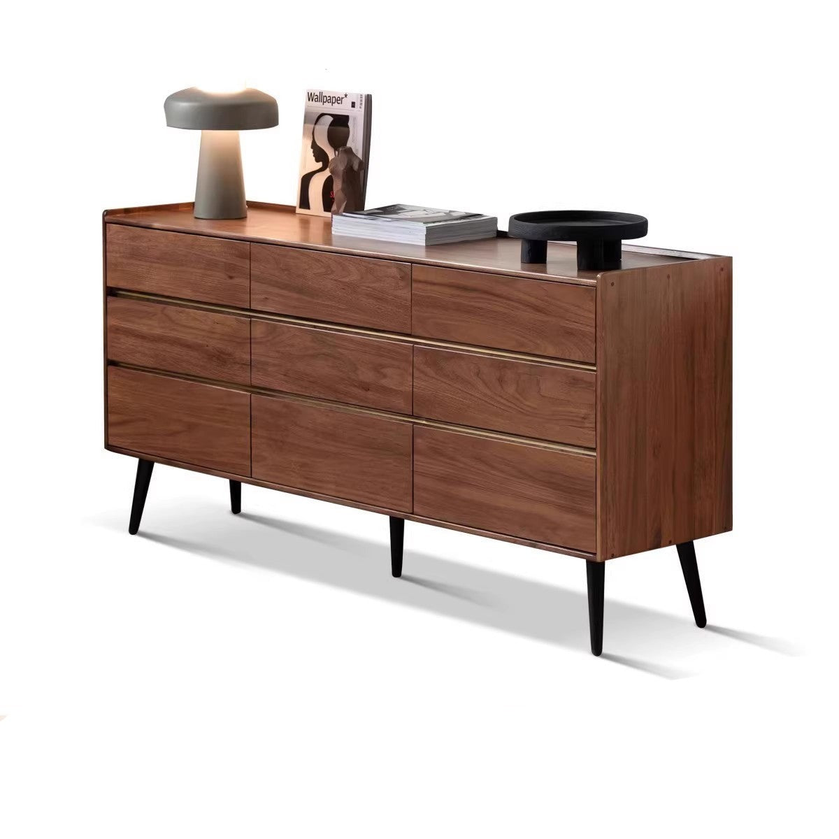 Premium Black Walnut Solid Wood Cabinet - Handcrafted Storage Organizer for Kitchen, Bathroom & Living Room | Rustic Home Decor & Space Saving Solution