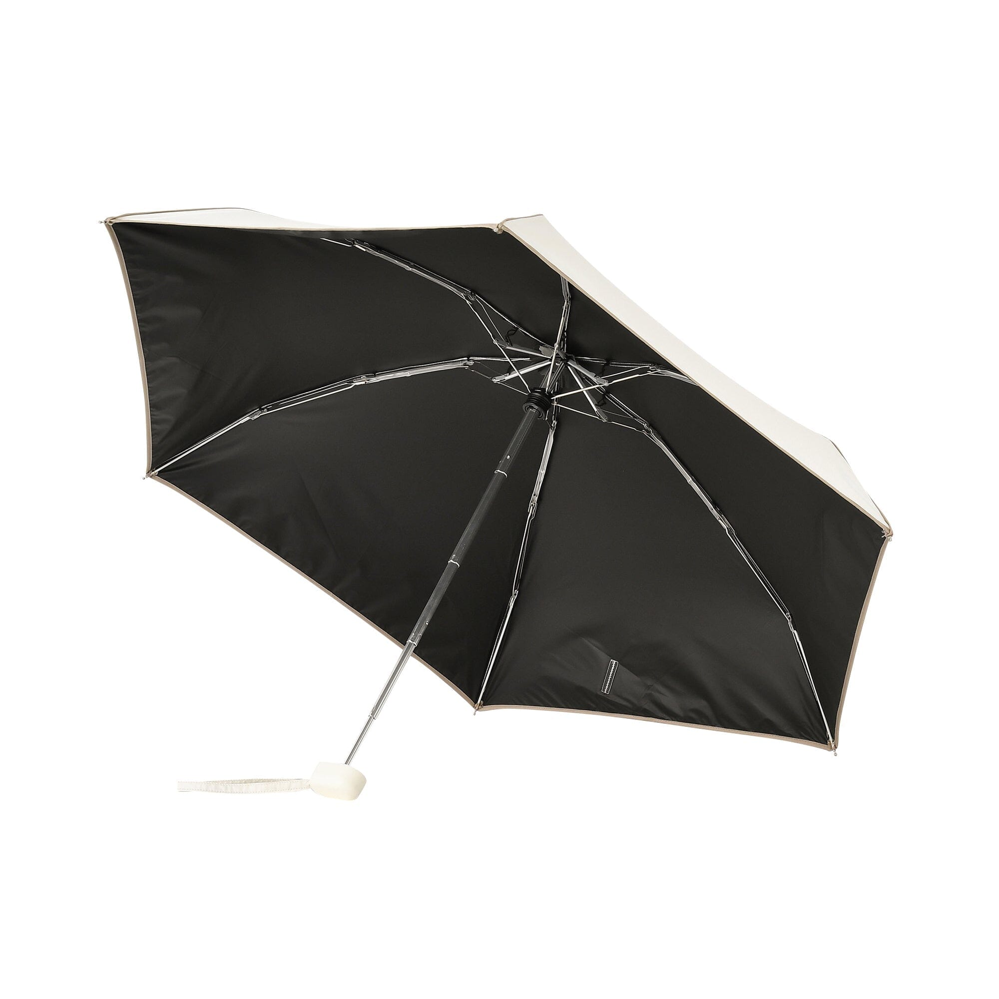 Compact Mini Parasol 47cm Ivory - Portable Sun & Rain Umbrella for Women, Men, Travel, Beach, Outdoor Activities