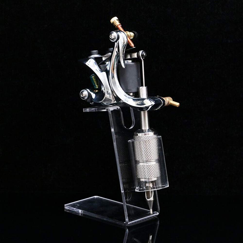 2PCS Clear Acrylic Tattoo Machine Stand Holder - Professional Tattoo Gun Rack Display Shelf for Tattoo Artists & Salon Use - Perfect for Organizing Tattoo Equipment in Studios & Home Tattoo Workstations