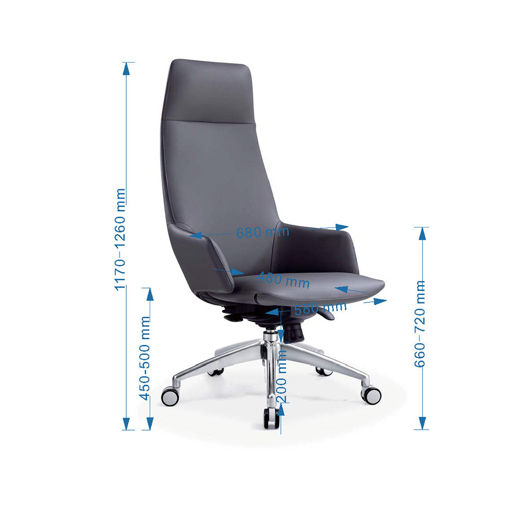 CRUZ Ergonomic High Back Office Chair - Black - Adjustable Lumbar Support & Tilt Mechanism for Home & Office Workspace