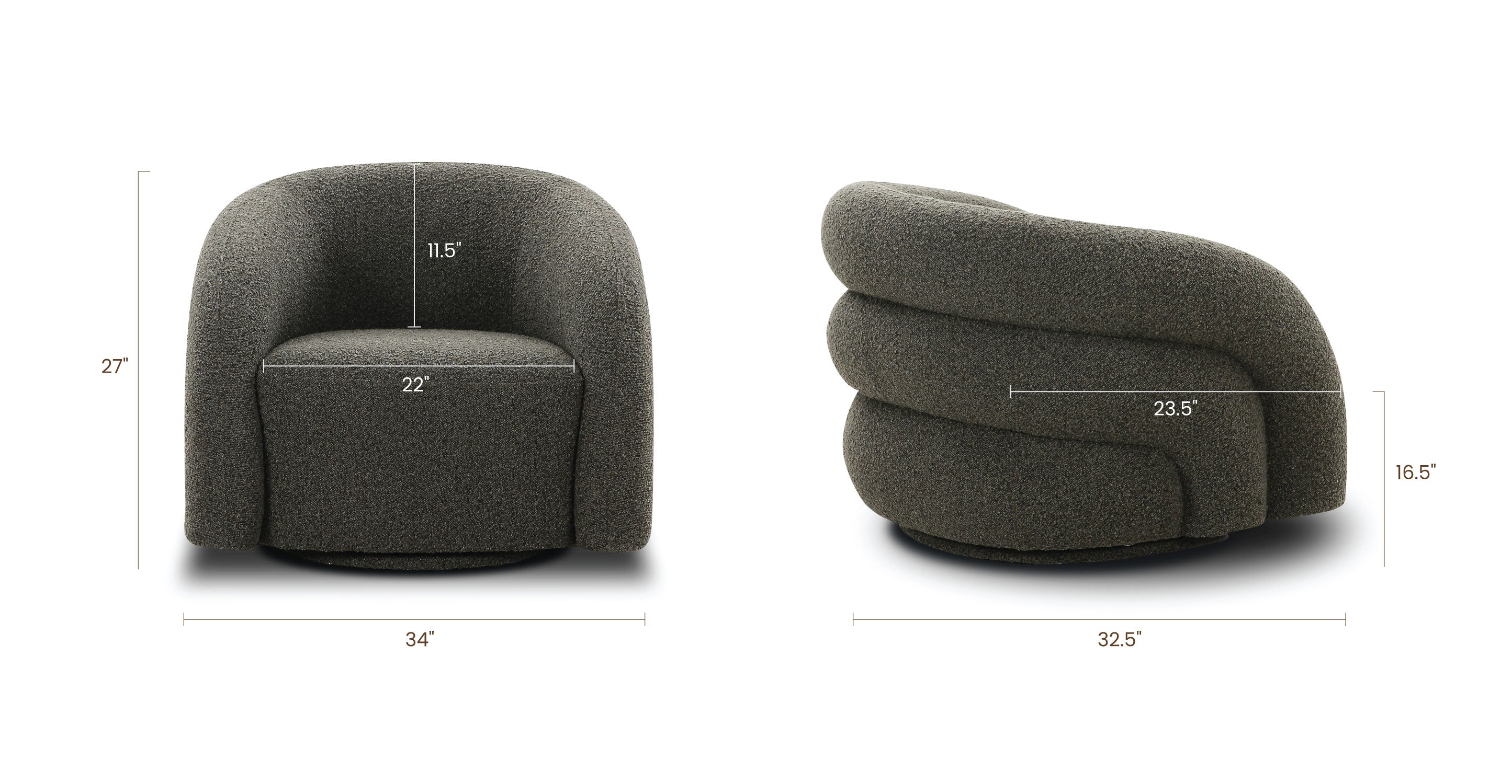 Volos Swivel Chair - 360 Degree Rotating Modern Office Chair with Ergonomic Support for Home & Workspace Comfort