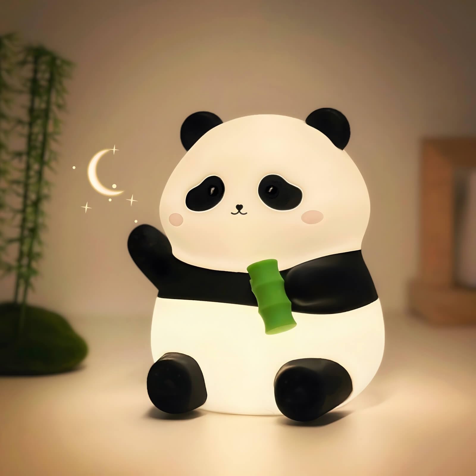 Rechargeable Dimmable Silicone Panda Night Light with Timer - Cute LED Animal Lamp for Kids Room, Nursery & Bedroom Decor | Soft Squishy Kawaii Desk Light for Baby, Children & Adults | Perfect for Nighttime Feeding, Reading & Relaxation