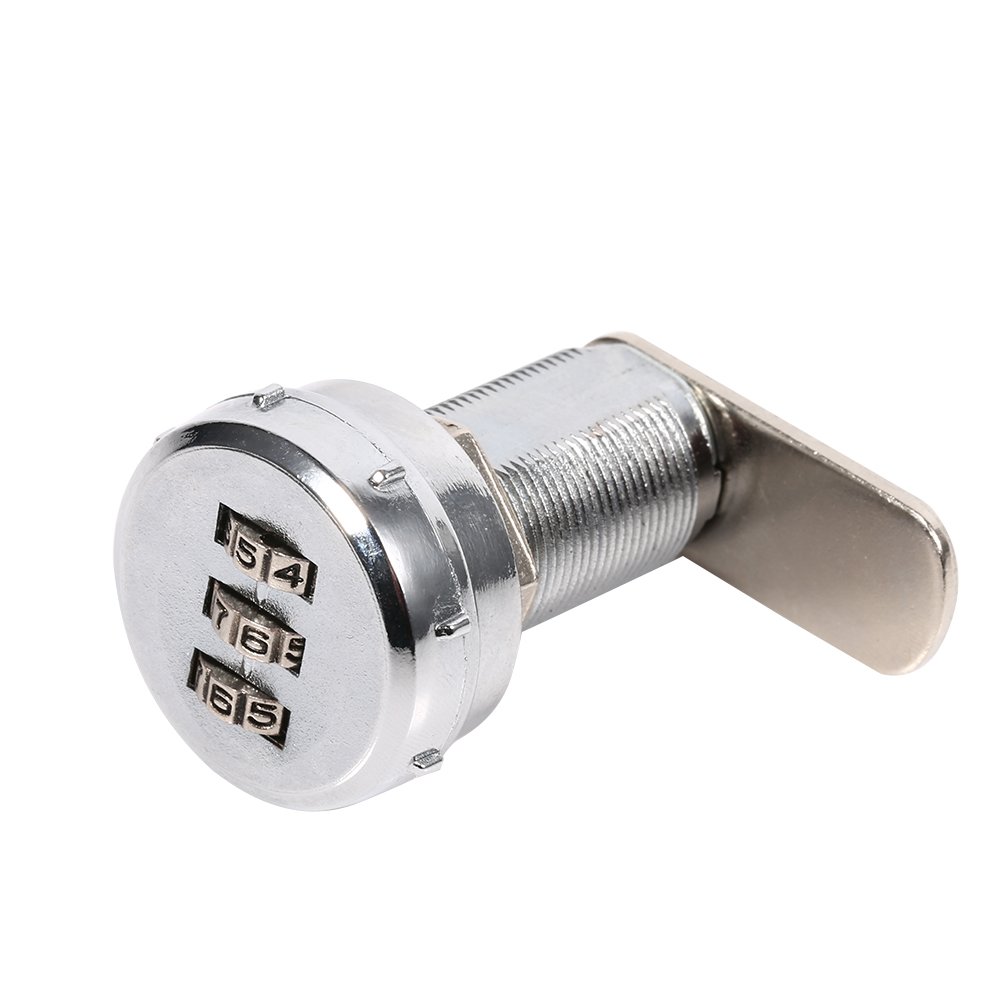 3 Digit Cabinet Coded Lock - High Security Zinc Alloy Password Lock for Box, Cabinet, Drawer, Mailbox & Door (17-23mm Thickness) - Ideal for Wooden Wardrobe, Office Furniture & Home Storage Security