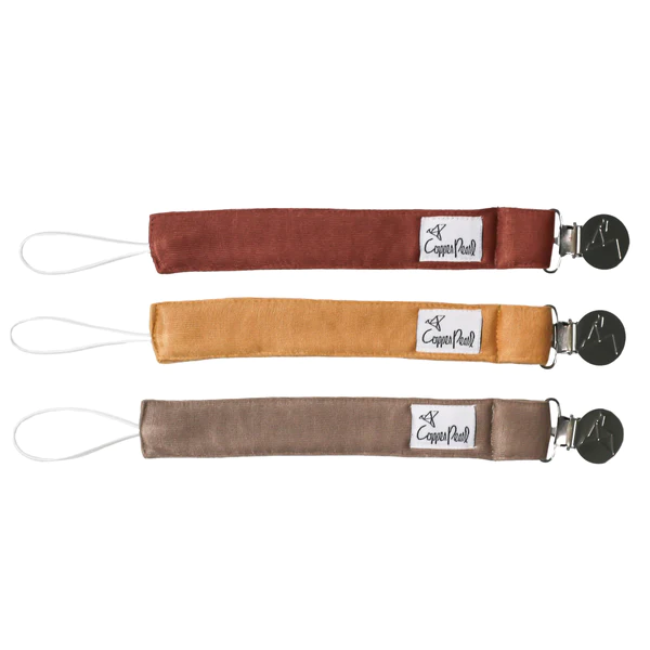 Copper Pearl Pacifier Clips for Babies - Soft & Durable Dune Color Paci Holder - Perfect for Strollers, Car Seats & Diaper Bags
