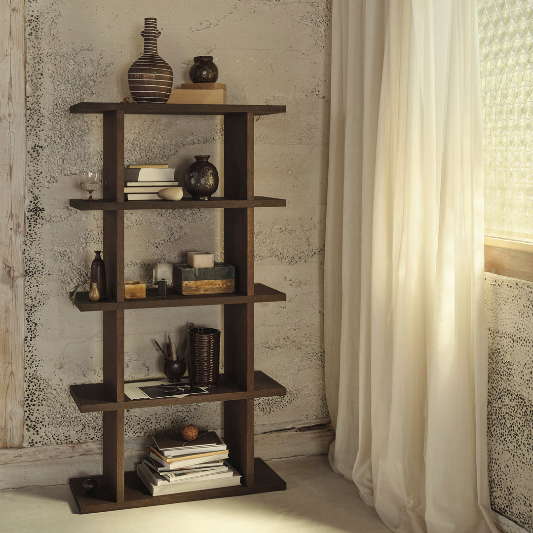 Ferm Living Kona Bookcase - Modern Wooden Bookshelf for Home & Office Storage | Stylish Display Shelf for Living Room, Bedroom, or Study