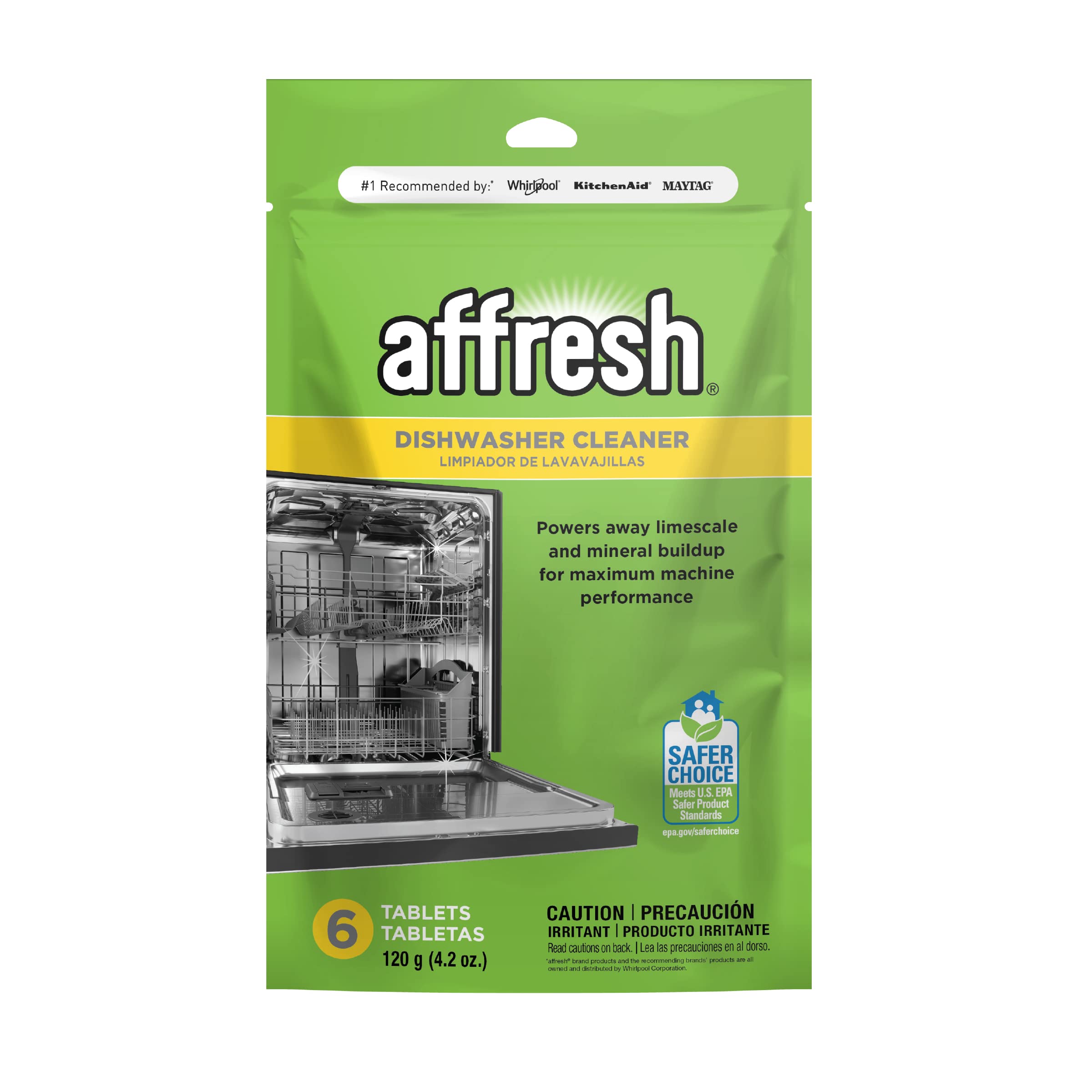 Affresh Dishwasher Cleaner Tablets - 6 Count, Removes Limescale & Odor-Causing Residue | Deep Clean & Freshen Dishwasher | Perfect for Monthly Maintenance & Hard Water Areas