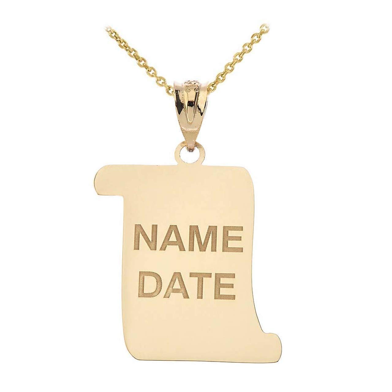 10k Gold Personalized Graduation Necklace - Class of 2019 Cap & Ribbon Charm Pendant | Certified 10k Gold Jewelry | Perfect Graduation Gift for High School & College Students