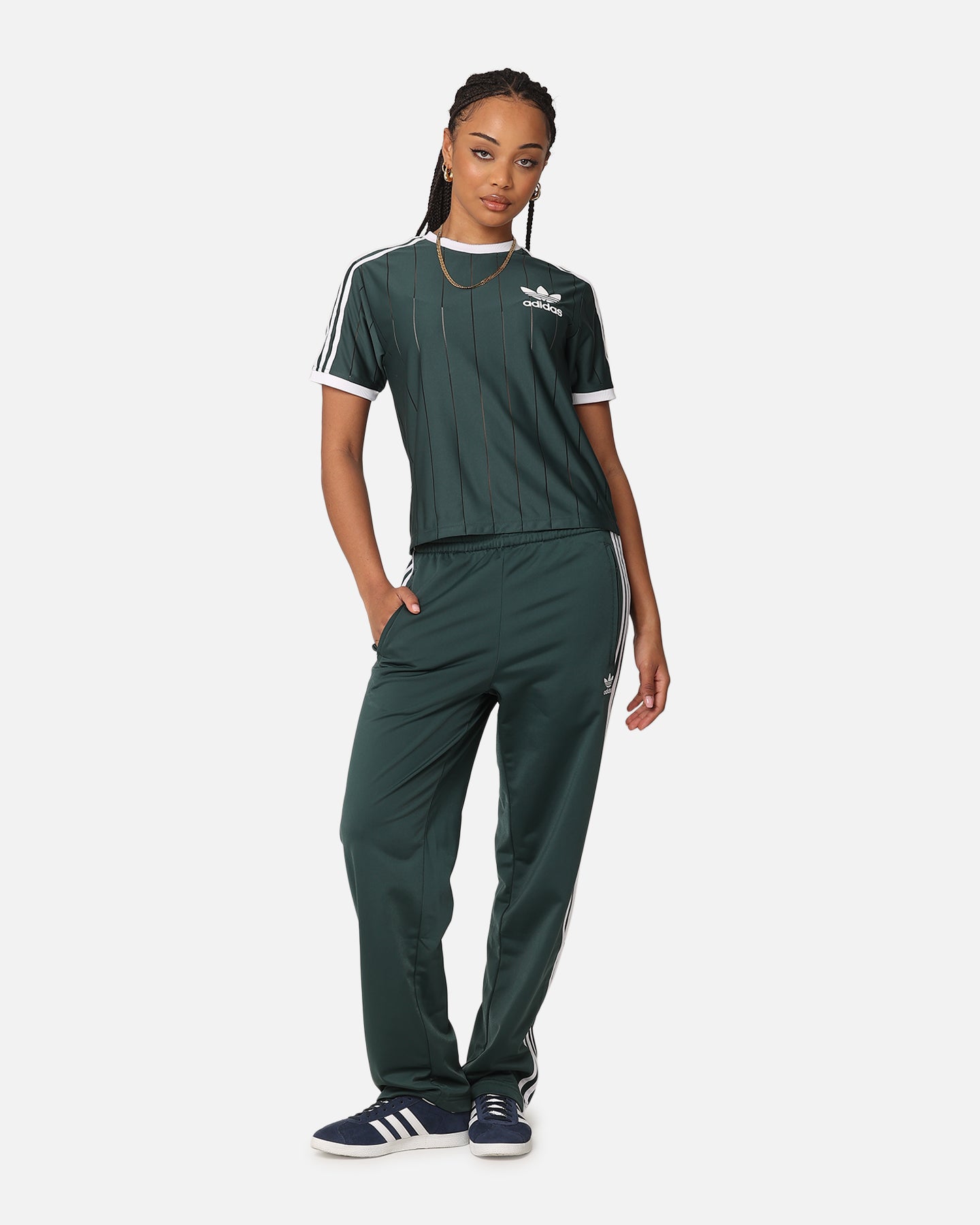 Adidas Firebird Track Pants for Men & Women - Mineral Green Retro Joggers for Running, Gym & Casual Wear