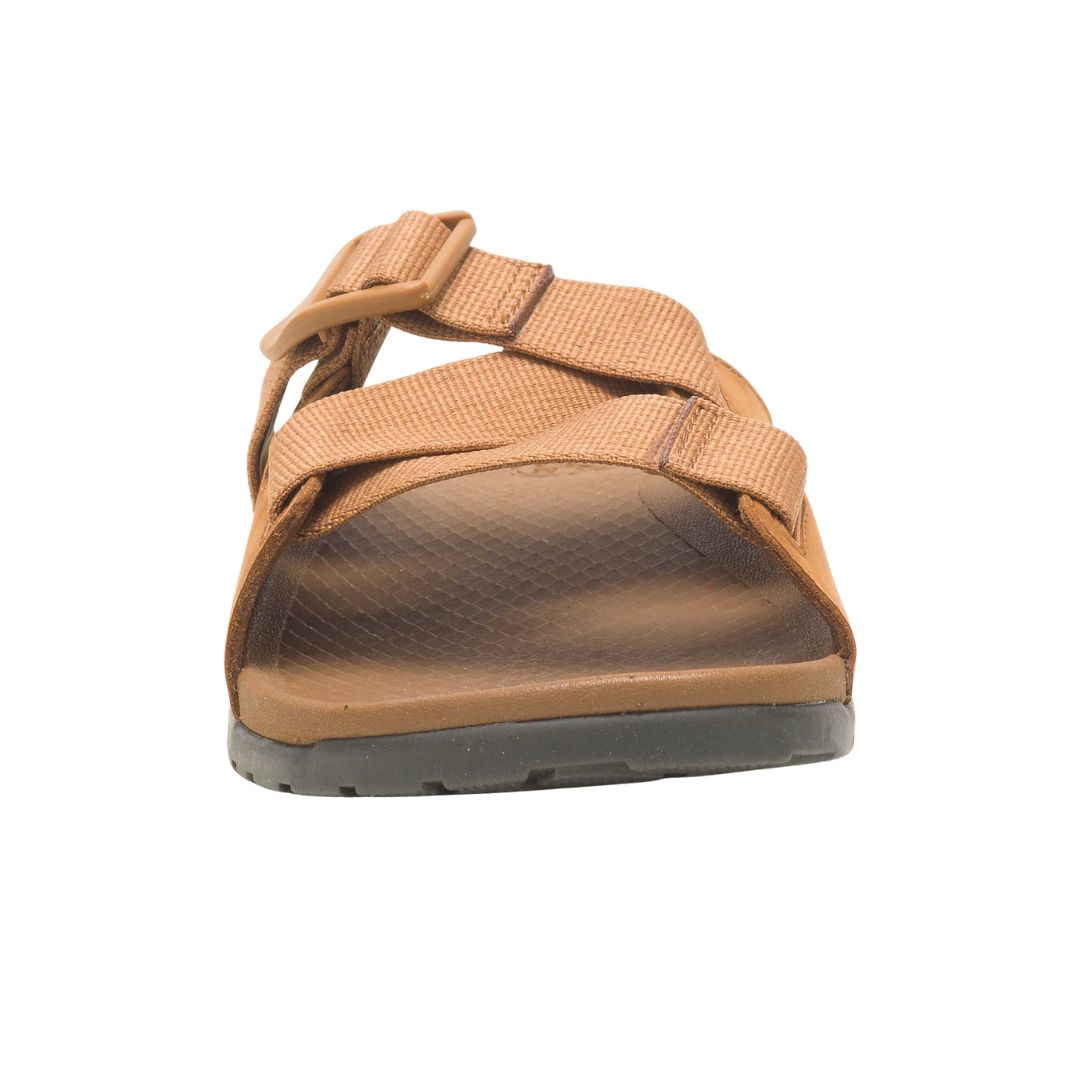 Women's Comfortable Lowdown Leather Slide Sandals - Taffy Color, Regular Width - Perfect for Casual Wear, Beach & Summer Outfits