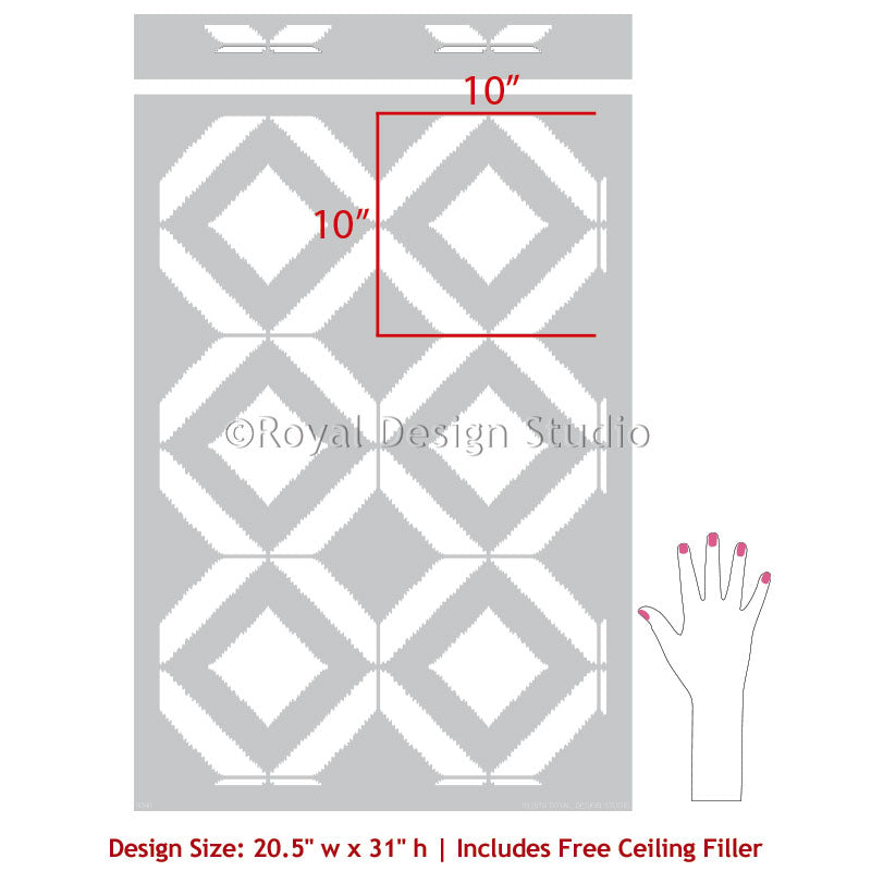 Bird's Eye Ikat Allover Wall Stencil - DIY Home Decor Painting Template for Living Room, Bedroom, and Nursery - Perfect for Wall Art, Accent Walls, and Creative Interior Design Projects