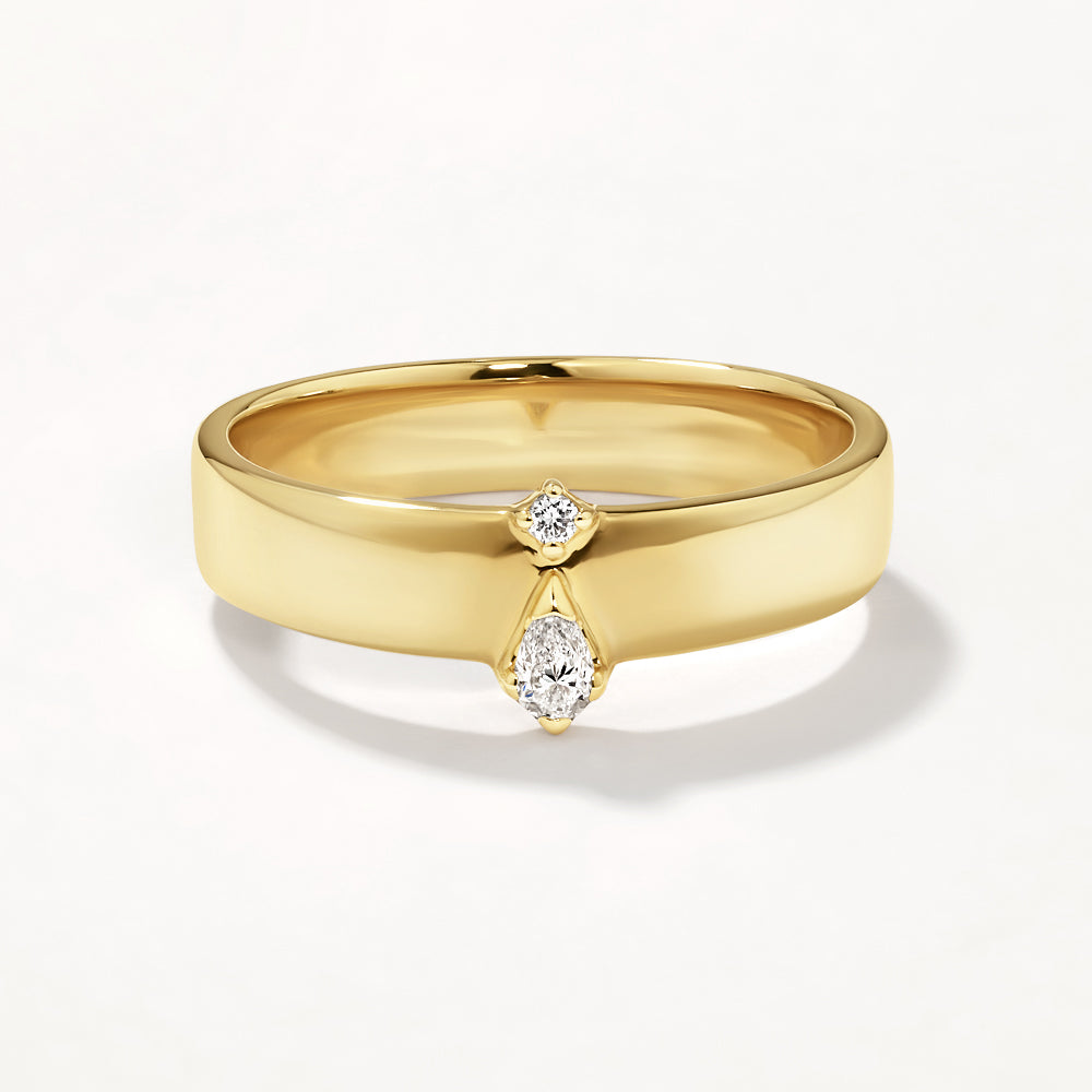 10K Gold Lab-Grown Diamond Kite Band Ring - Elegant Stackable Jewelry for Weddings, Anniversaries & Everyday Wear