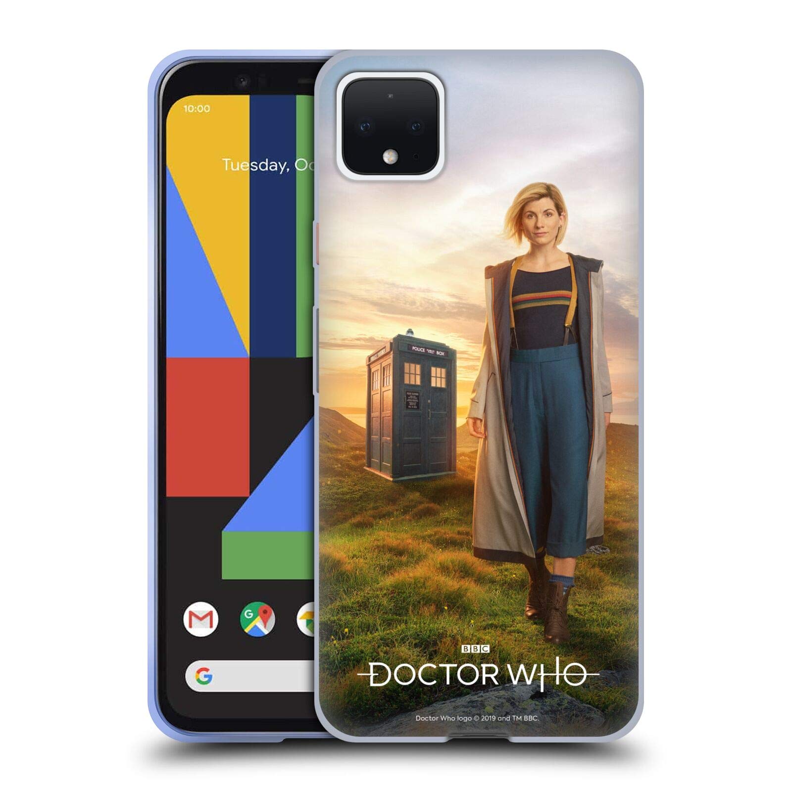 Head Case Designs Doctor Who Jodie & Tardis Season 11 Google Pixel 4 XL Soft Gel Case - Perfect for Sci-Fi Fans & Phone Protection