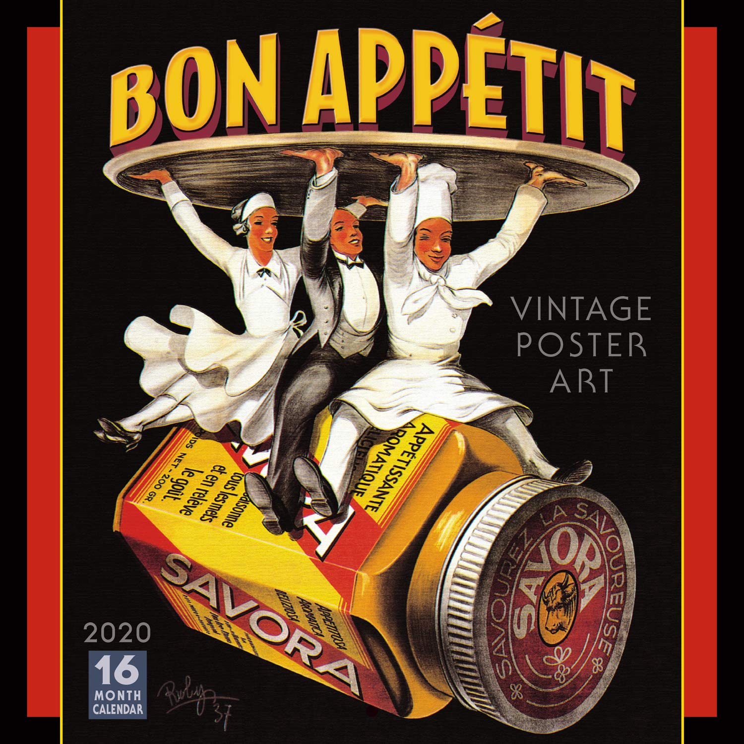 Bon Appétit 2020 Wall Calendar - Vintage Food Poster Art by Sellers Publishing | Kitchen Decor, Restaurant Wall Art, Gourmet Gift for Chefs