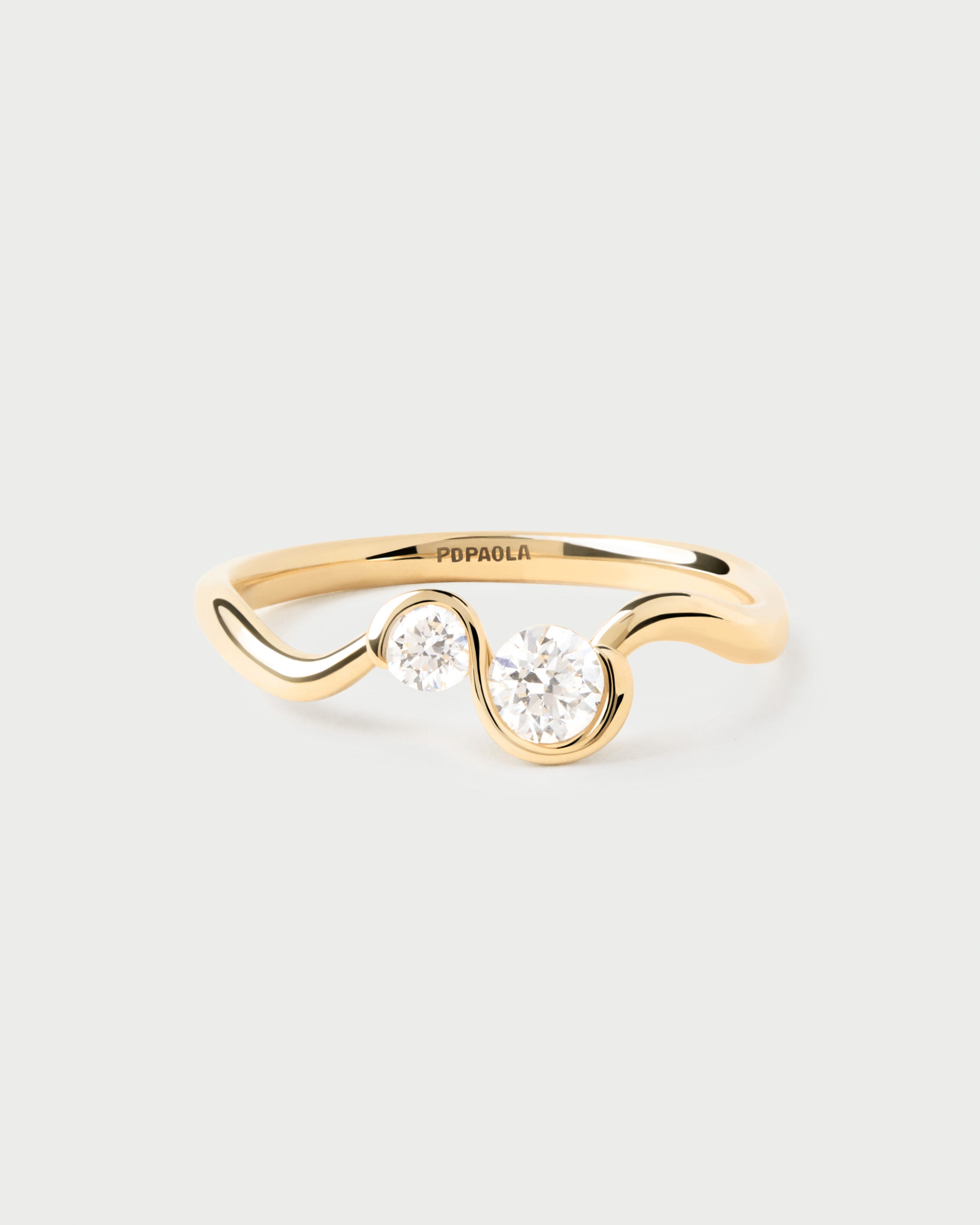 Dafne Diamond and Gold Ring for Women - Elegant 14K Solid Gold Engagement, Wedding, or Anniversary Jewelry Gift - Perfect for Special Occasions and Everyday Luxury
