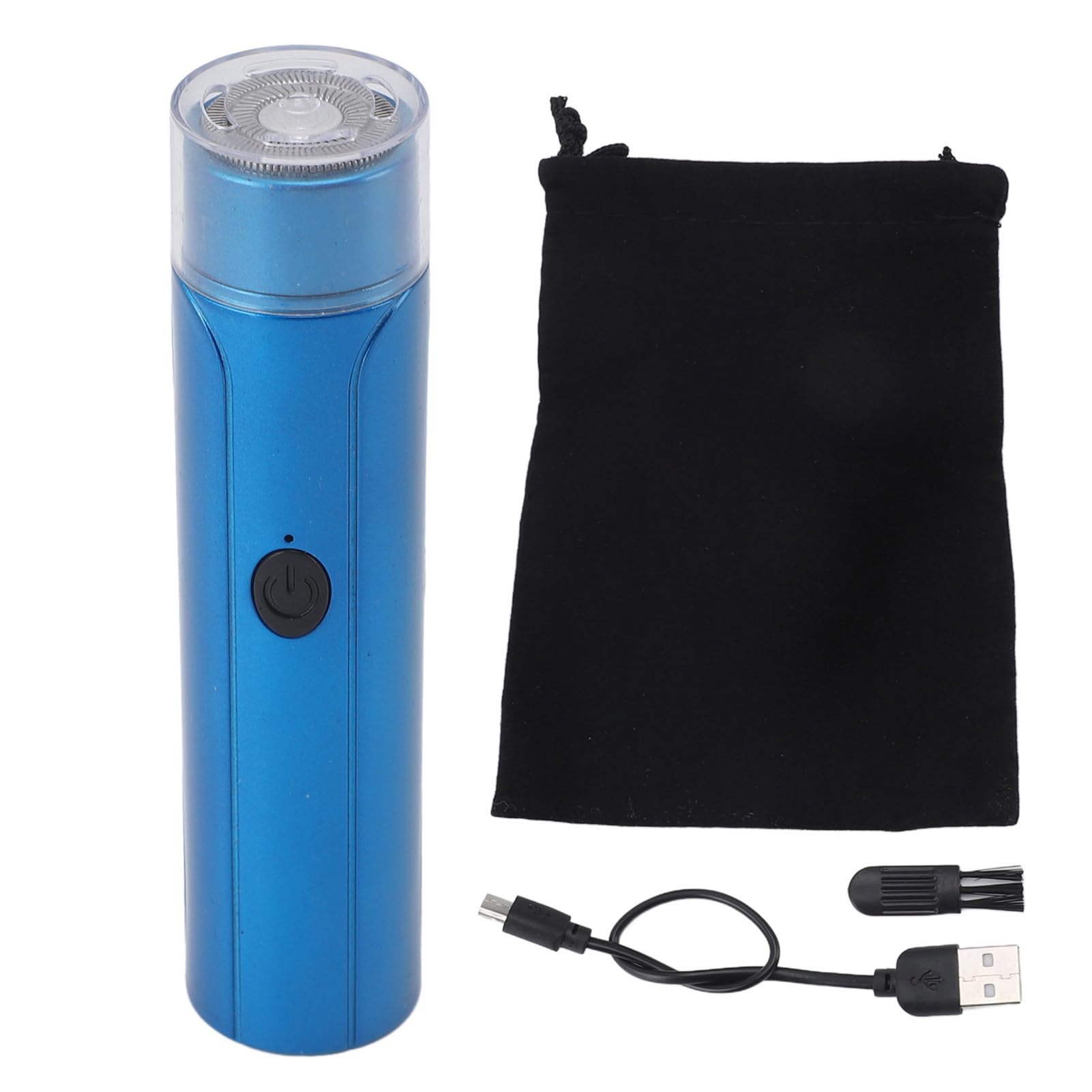 Premium Cordless Electric Shaver for Men - Compact & Efficient Travel Shaver with LED Display - Blue - Perfect for Business Trips, Gym Bags & On-the-Go Grooming
