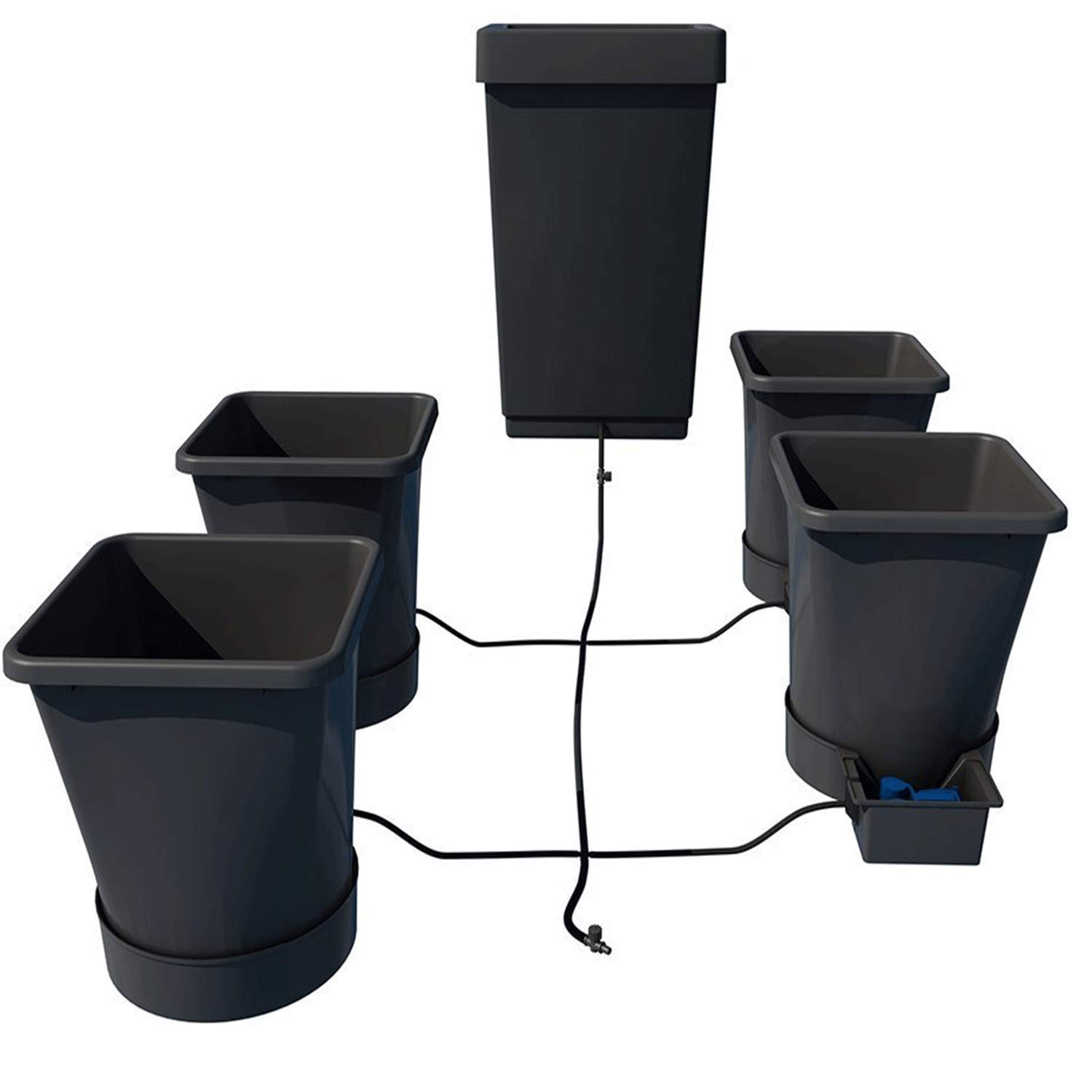 AutoPot 4 Pot XL Hydroponic Growing System - 6.6 Gallon Plant Pots with 12.4 Gallon Water Tank - Self-Watering Gravity Fed Indoor Garden Kit for Herbs, Vegetables & Flowers (Black) - Perfect for Home Gardening & Small Space Cultivation