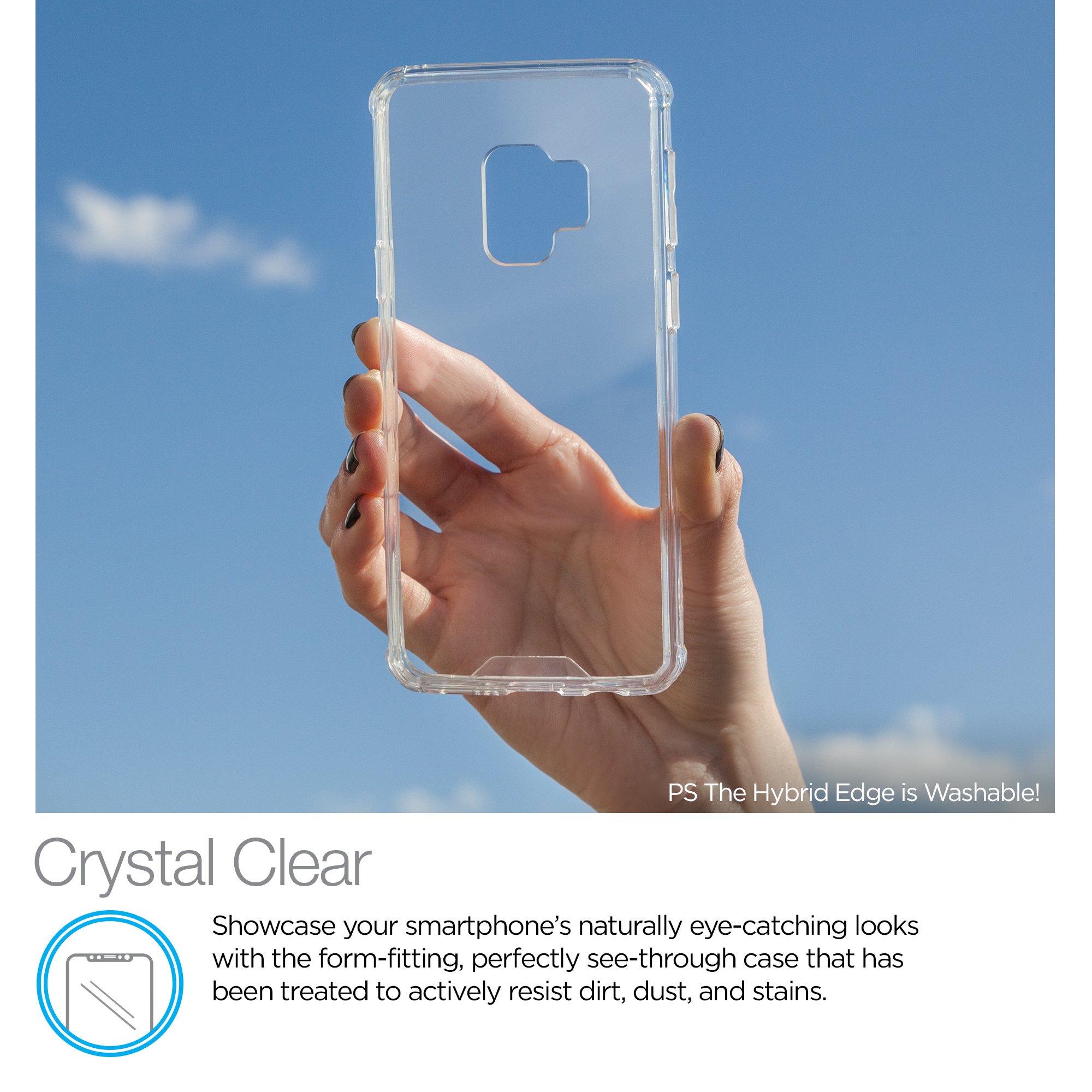 Naztech Ultra-Thin Hybrid PC + TPU Case for Samsung Galaxy S9 - Wireless Charging Compatible, Shock & Impact Absorbing Protection - Perfect for Daily Use, Travel, and Outdoor Activities