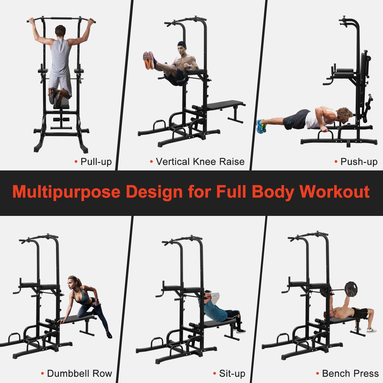 Adjustable Height Dip Bar Station - Heavy Duty Home Gym Equipment for Full Body Strength Training, Pull Up Bar & Multi-Function Dip Station - Perfect for Triceps Dips, Calisthenics & Home Workouts (Ideal for Garage Gym & Small Spaces)
