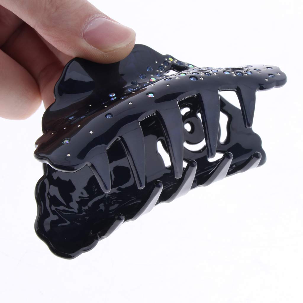 LOSA Women's Rhinestone Hair Claw Clip - Non-Slip Hair Clamp for Women & Girls - Elegant Blue Hair Accessory for Parties, Weddings & Everyday Styling