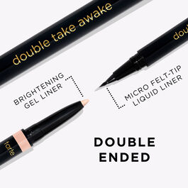 Double Take Awake Micro Liquid Eyeliner & Brightener - Waterproof, Smudge-Proof for Long-Lasting Definition & Bright Eyes - Perfect for Daytime, Nighttime & Special Occasions