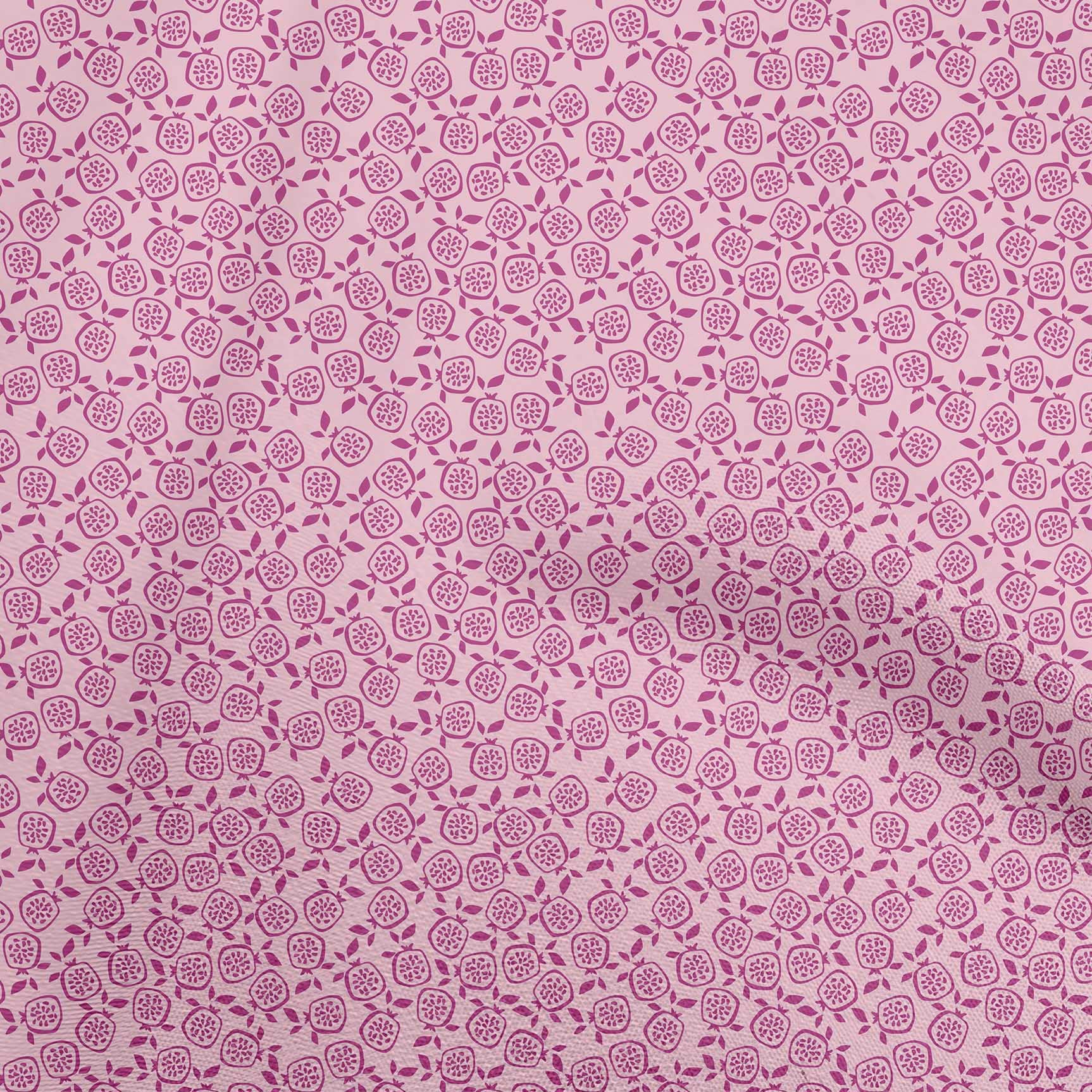 Premium 100% Cotton Cambric Fabric - Pink Pomegranate Print Dress Material by the Yard, 42 Inch Wide | Perfect for Dresses, Skirts, and DIY Fashion Projects