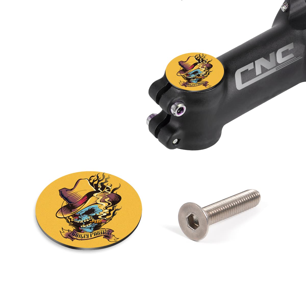 Premium CNC Bike Headset Top Cap with Bolts - Durable MTB Headset Cap for 1 1/8