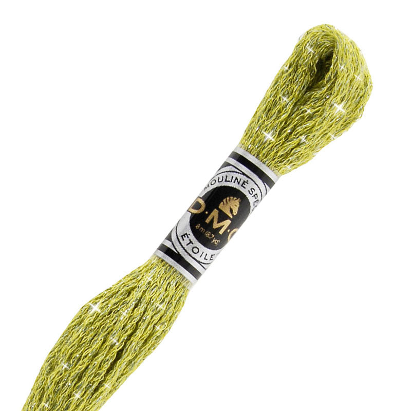 DMC C471 Mouliné Étoile Shimmer Embroidery Floss - Very Light Avocado Green Thread for Cross Stitch, Needlepoint & Hand Embroidery - Perfect for DIY Crafts, Scrapbooking & Home Decor Projects