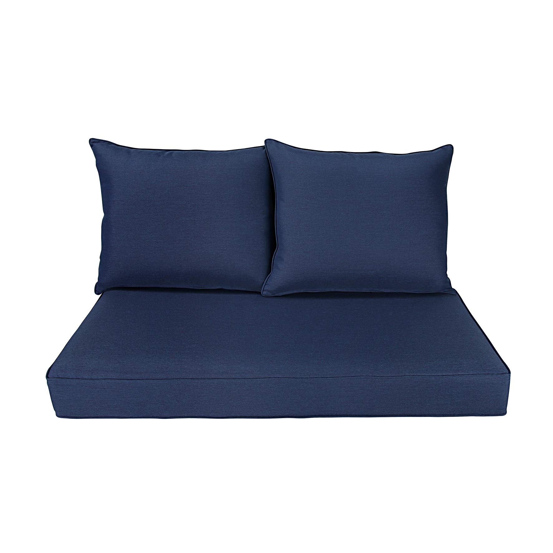 Premium Patio Furniture Cushions for Deep Seat Glider Loveseat - Indoor/Outdoor Waterproof Seat Cushions in Navy Blue - Perfect for Porch, Deck, Garden & Poolside Relaxation