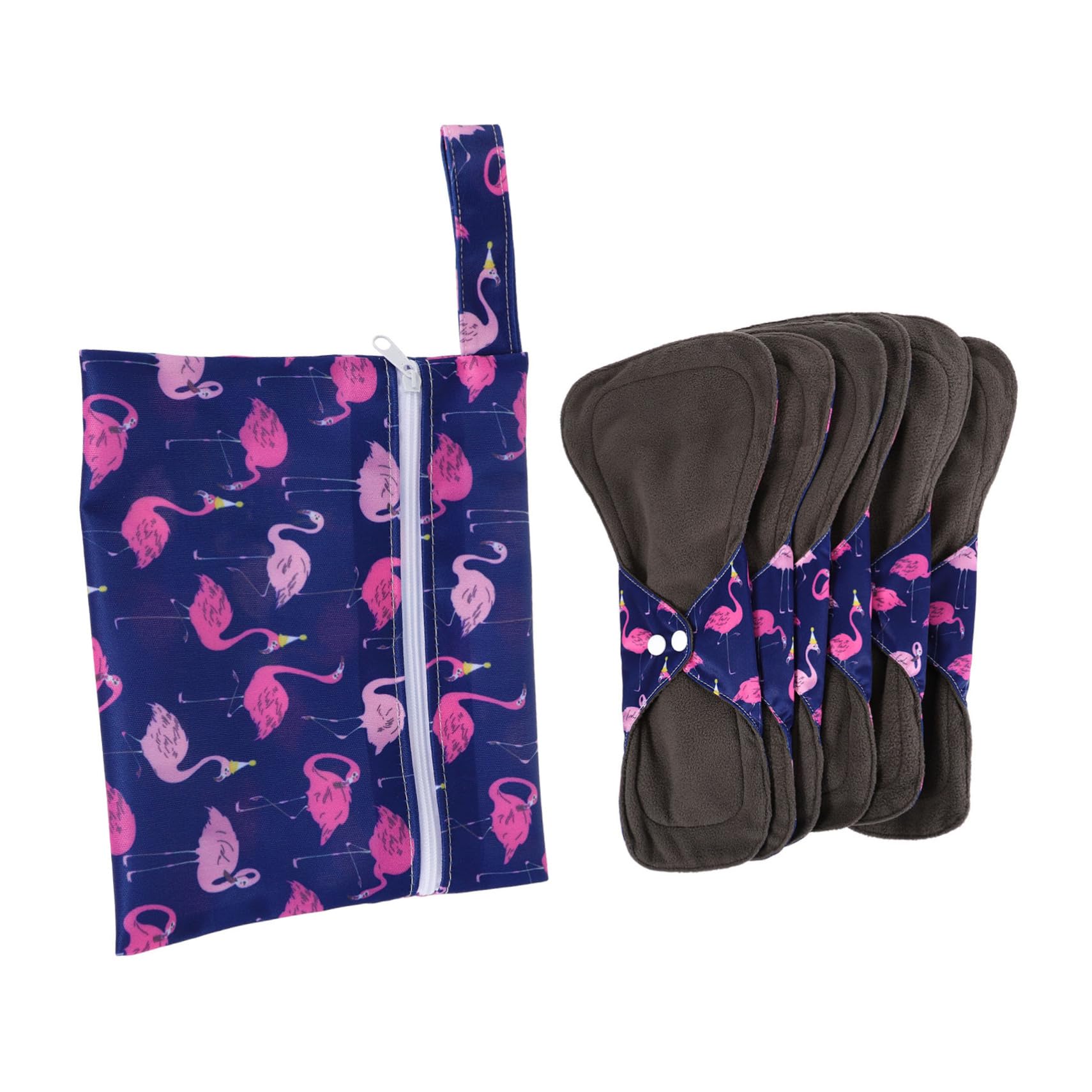 BUTIFULSIC Reusable Bamboo Carbon Fiber Sanitary Pads - Washable Menstrual Pads Set with Purple Mother Panties | Eco-Friendly Period Care for Women | Perfect for Night Use, Postpartum & Sensitive Skin