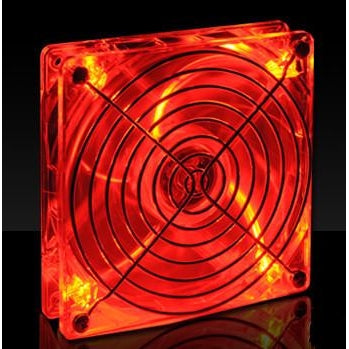 Lian Li CF 1212R 120mm x 120mm x 25mm Red LED Crystal Cooling Fan - High Performance PC Case Fan for Gaming Rigs, Workstations & Computer Builds