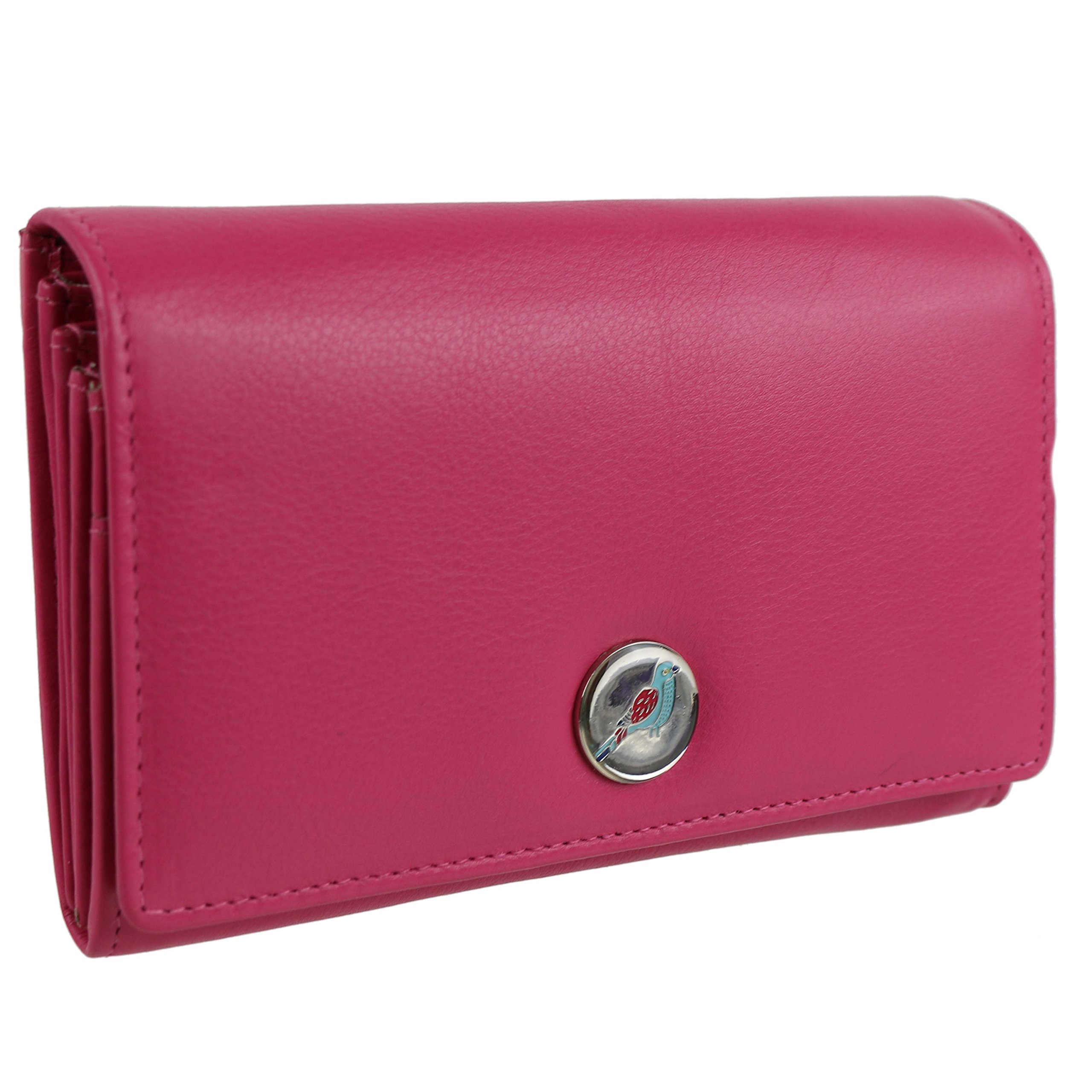 Women's Genuine Leather Long Flap Crossbody Wallet Purse - Pink | Fashionable RFID Blocking Clutch for Everyday Use & Special Occasions