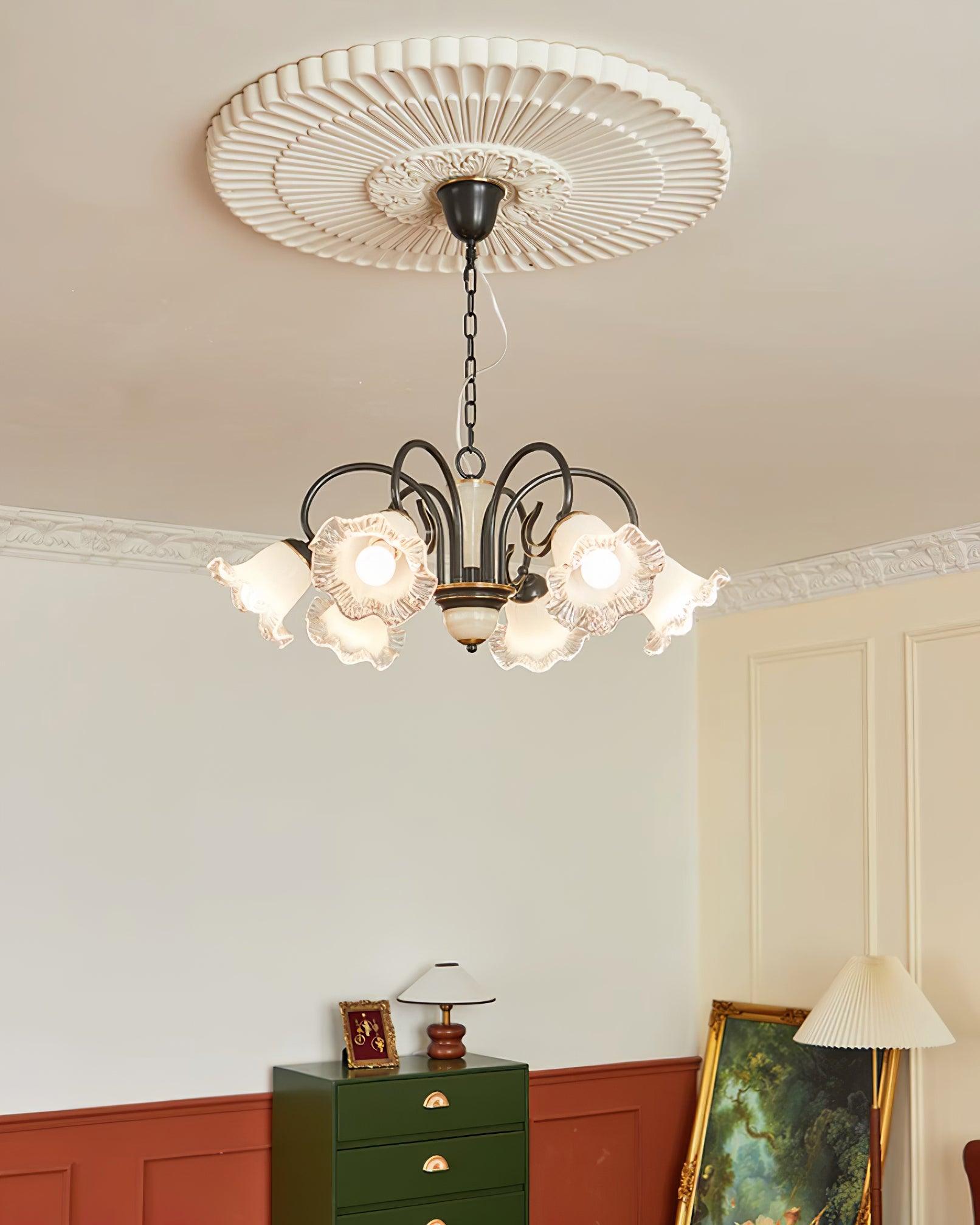 Elegant Luce Black Chandelier - Modern Crystal Ceiling Light Fixture for Dining Room, Bedroom & Living Room Decor