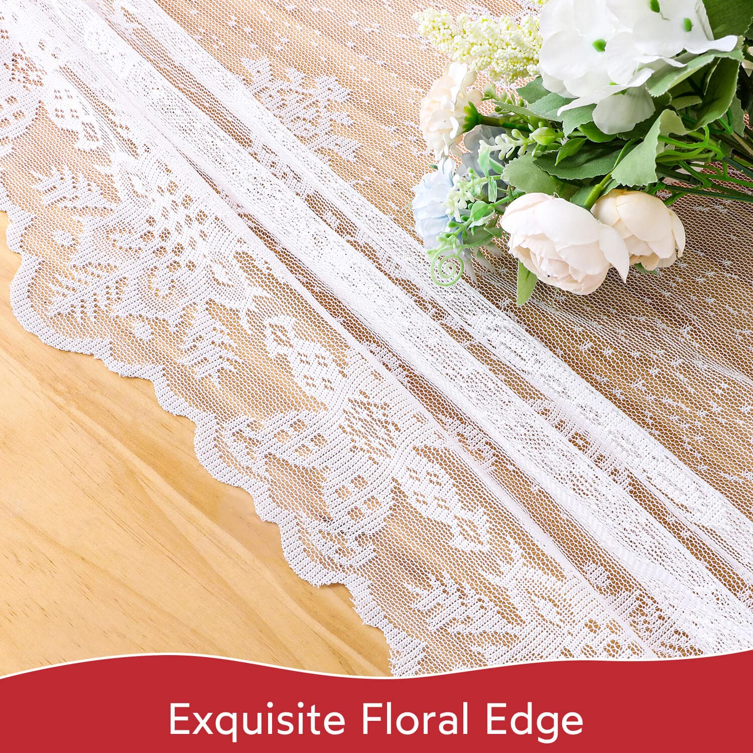 WUBODTI 70 Inch Round White Christmas Tablecloth with Snowflake Lace & Floral Embroidery - Elegant Sheer Dining Table Cover for Restaurants, Coffee Shops, Kitchen & Holiday Decor | Perfect for Christmas Parties, Family Gatherings & Festive Dining