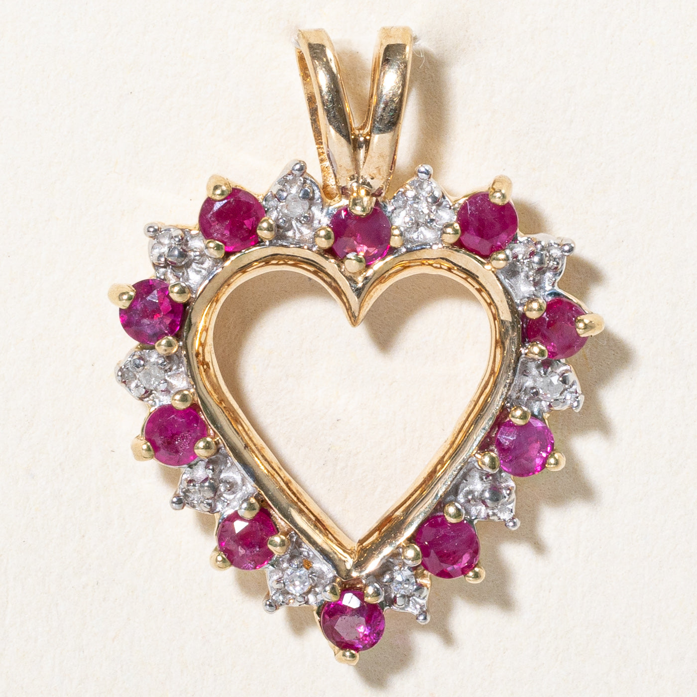 Exquisite Ruby & Diamond Heart Pendant Necklace | 0.60ctw Genuine Ruby & 0.03ctw Diamond | Perfect for Valentine's Day, Anniversary & Romantic Gifts