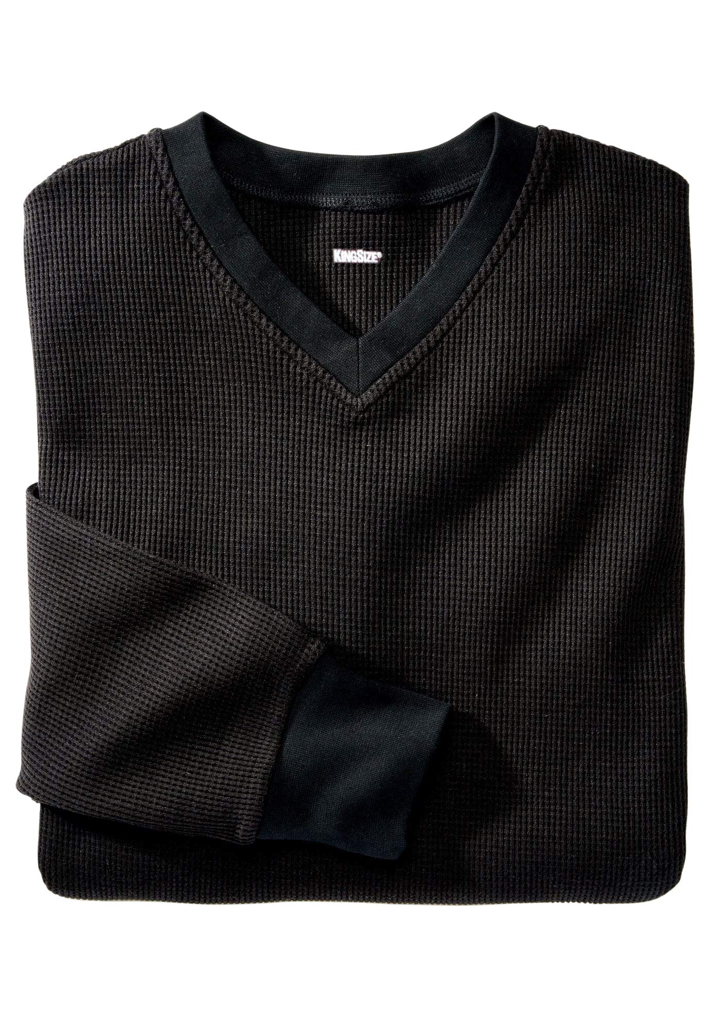 KingSize Men's Big & Tall Heavyweight Thermal Waffle Underwear V-Neck Tee - Winter Base Layer for Cold Weather, Hunting & Outdoor Activities