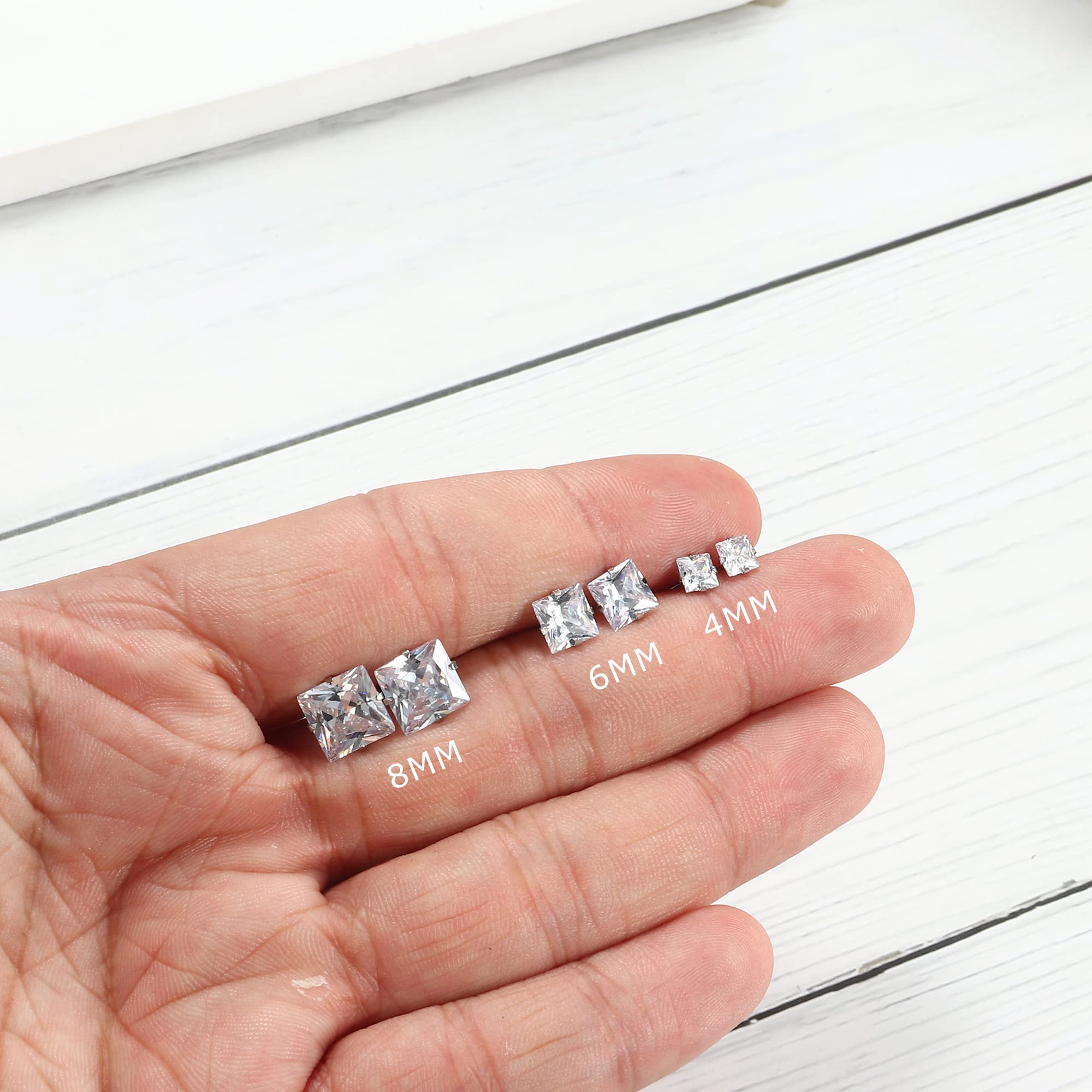 YADOCA 14-Pair Stainless Steel Black Stud Earrings Set for Men & Women | Cubic Zirconia Round Hypoallergenic Unisex Earrings | Perfect Jewelry Gift for Birthday, Anniversary & Everyday Wear
