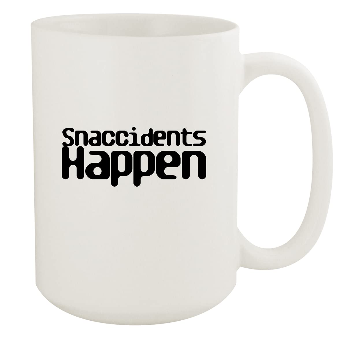 Snaccidents Happen - 15oz White Ceramic Coffee Mug with Funny Quote - Perfect for Office, Home & Gift Giving