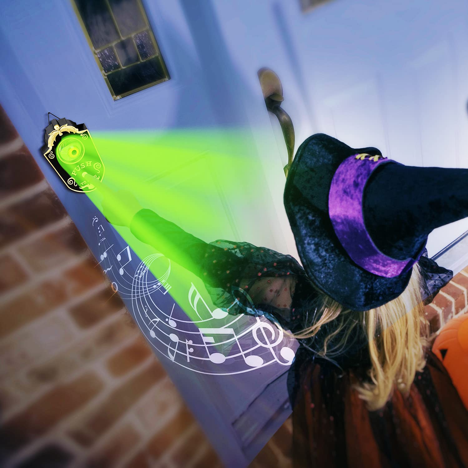 Halloween Animated Talking Eyeball Doorbell - Glowing Scary Outdoor Decor for Spooky Halloween Party, Haunted House & Trick-or-Treating