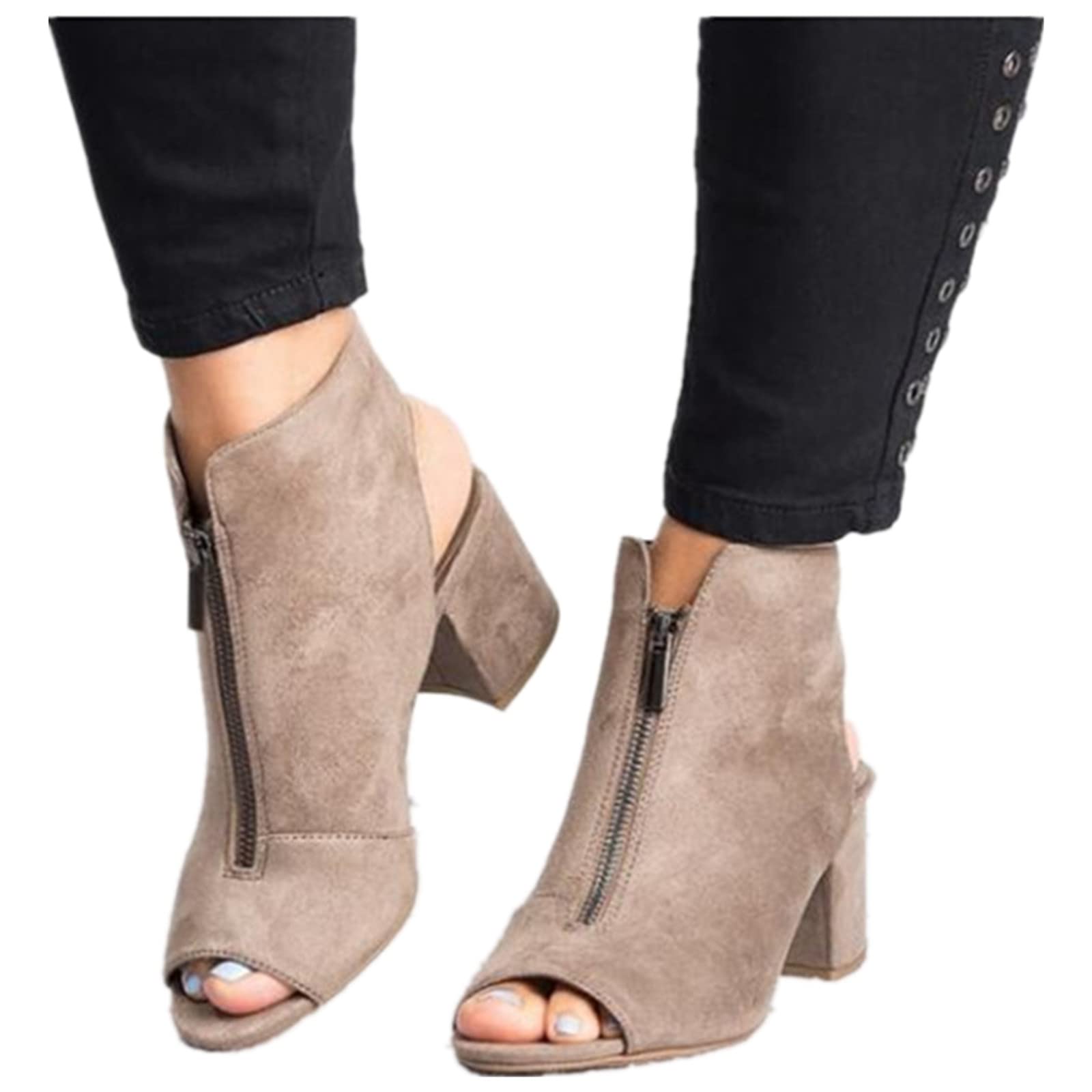 Women's Dressy Comfortable Summer Sandals - Open Toe Ankle Strap High Chunky Heel Strappy Sandals for Weddings, Parties & Beach Vacations