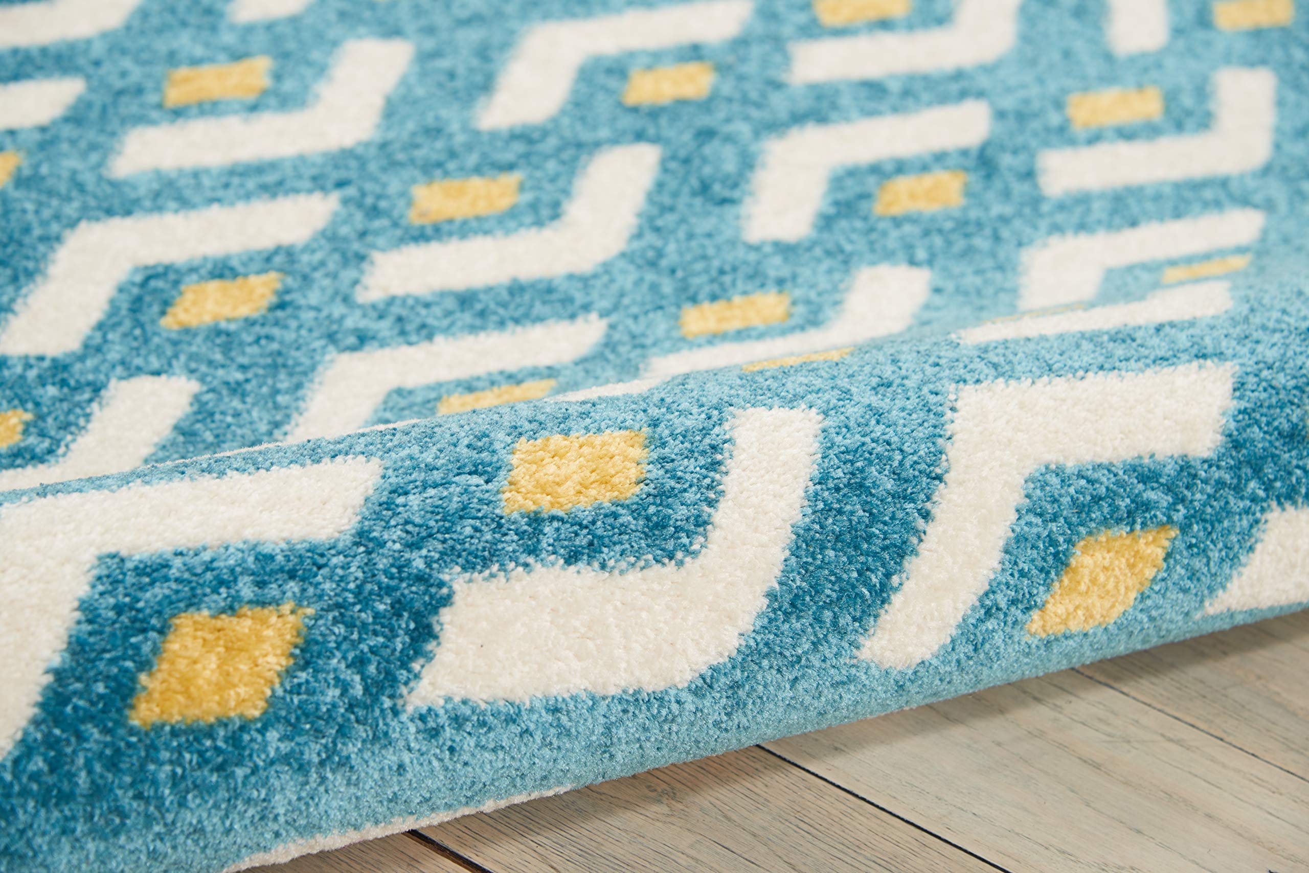 Nourison Harper Contemporary Blue 8' x 10' Area Rug - Easy Cleaning, Non-Shedding, Stain Resistant - Perfect for Bedroom, Living Room, Dining Room & Kitchen Decor (8x10) - Ideal for High Traffic Areas and Cozy Home Atmosphere